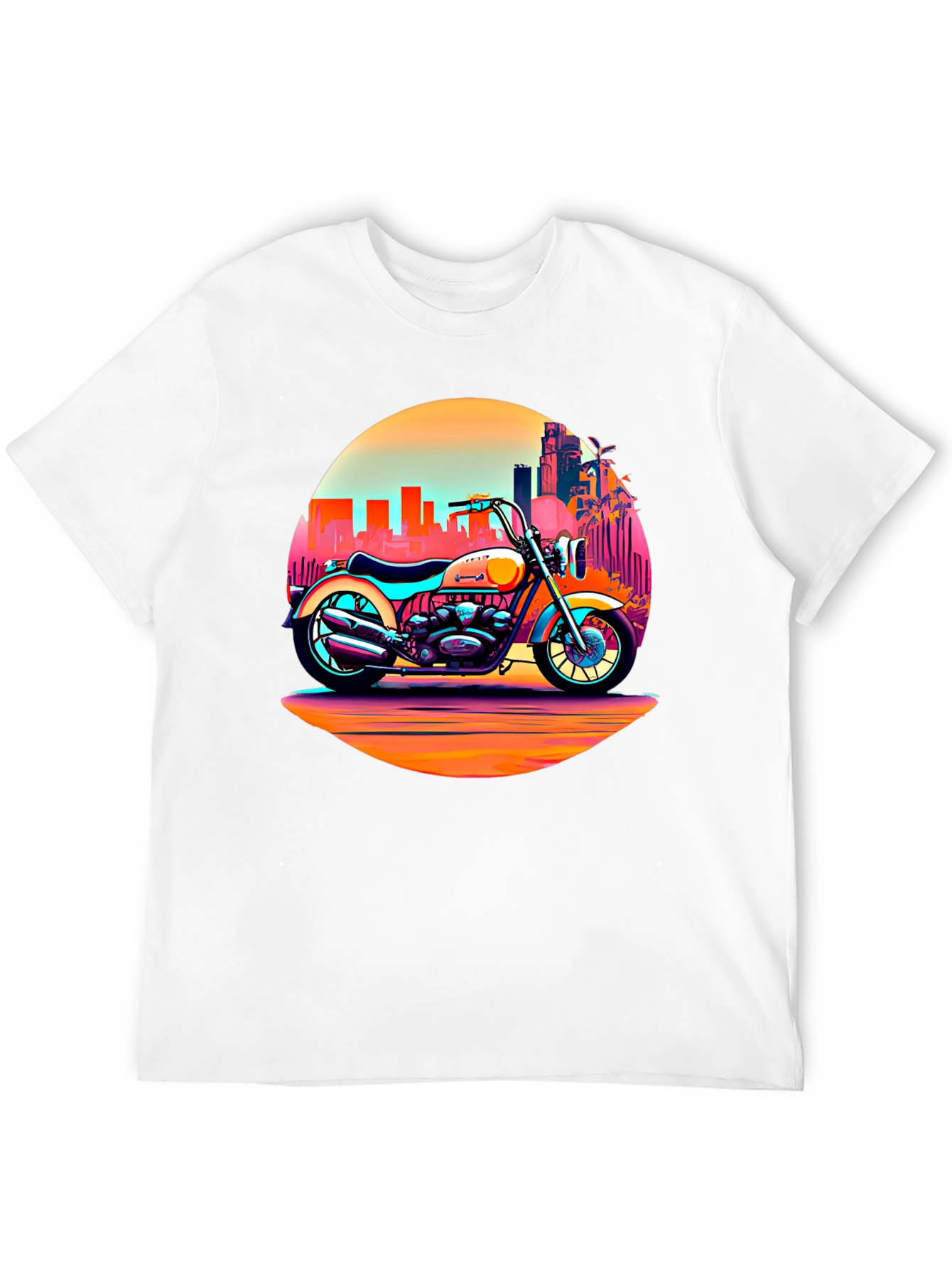 Retro Motorcycle Graphic T-Shirt