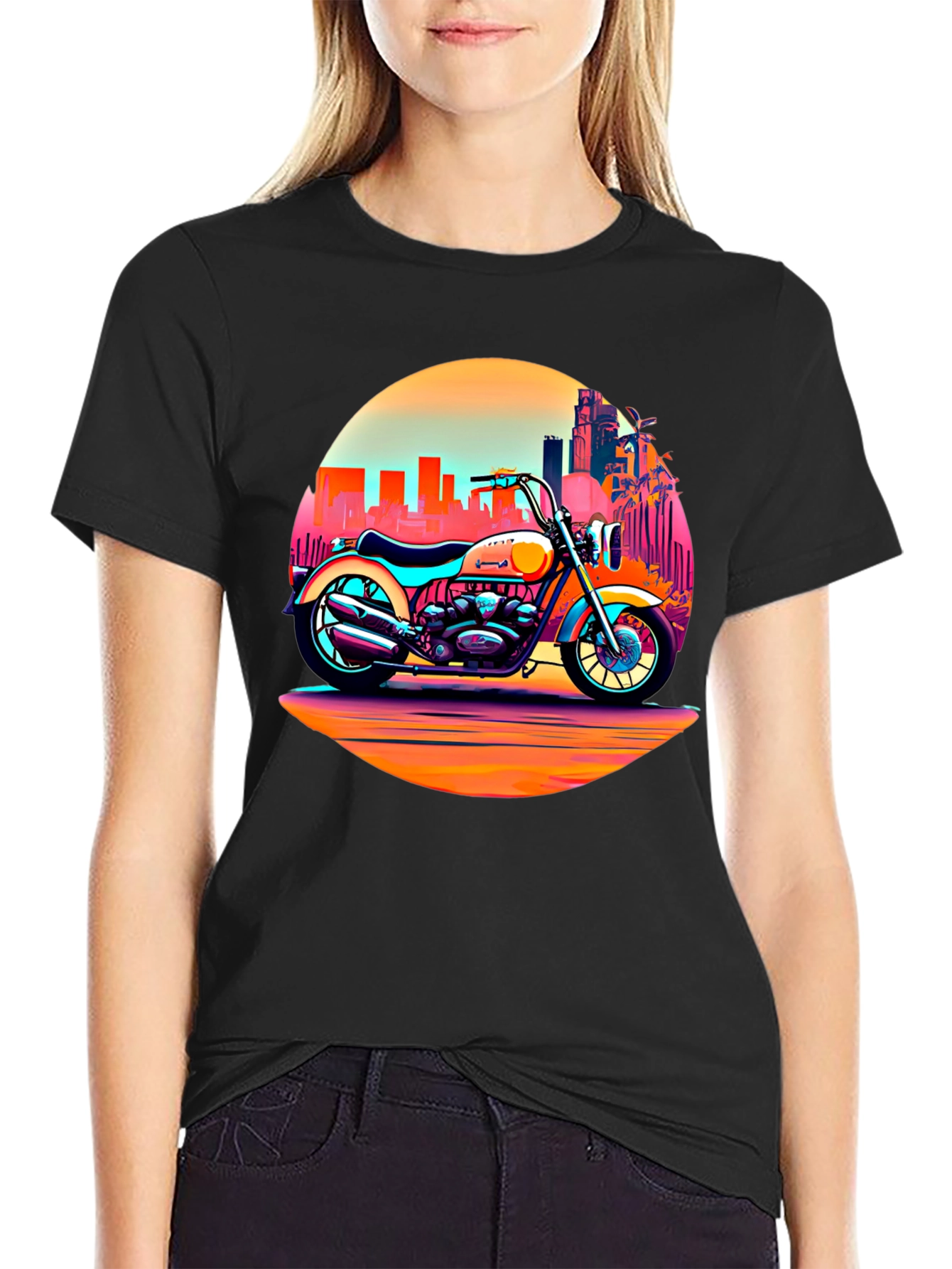 Retro Motorcycle Graphic T-Shirt