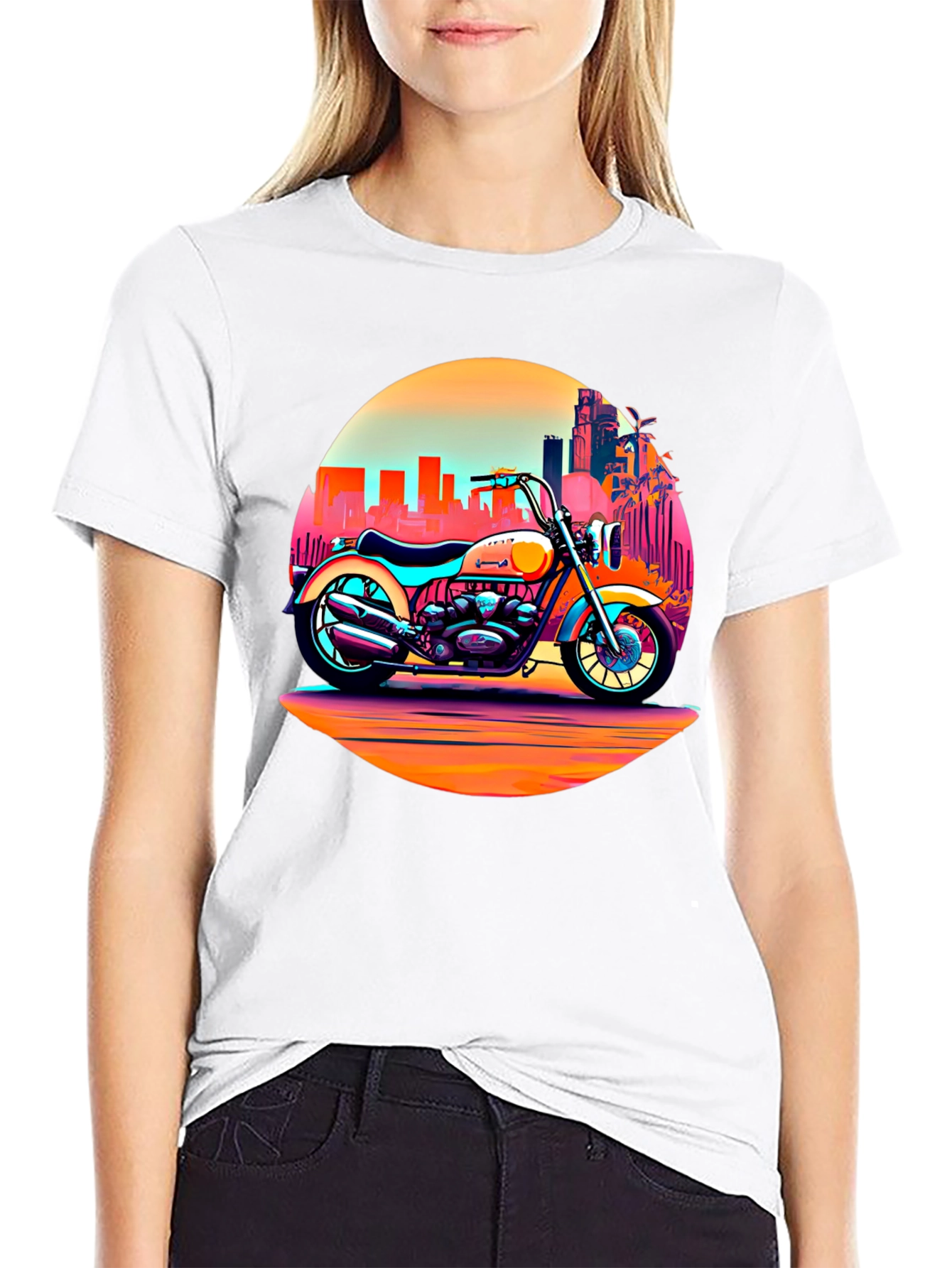 Retro Motorcycle Graphic T-Shirt