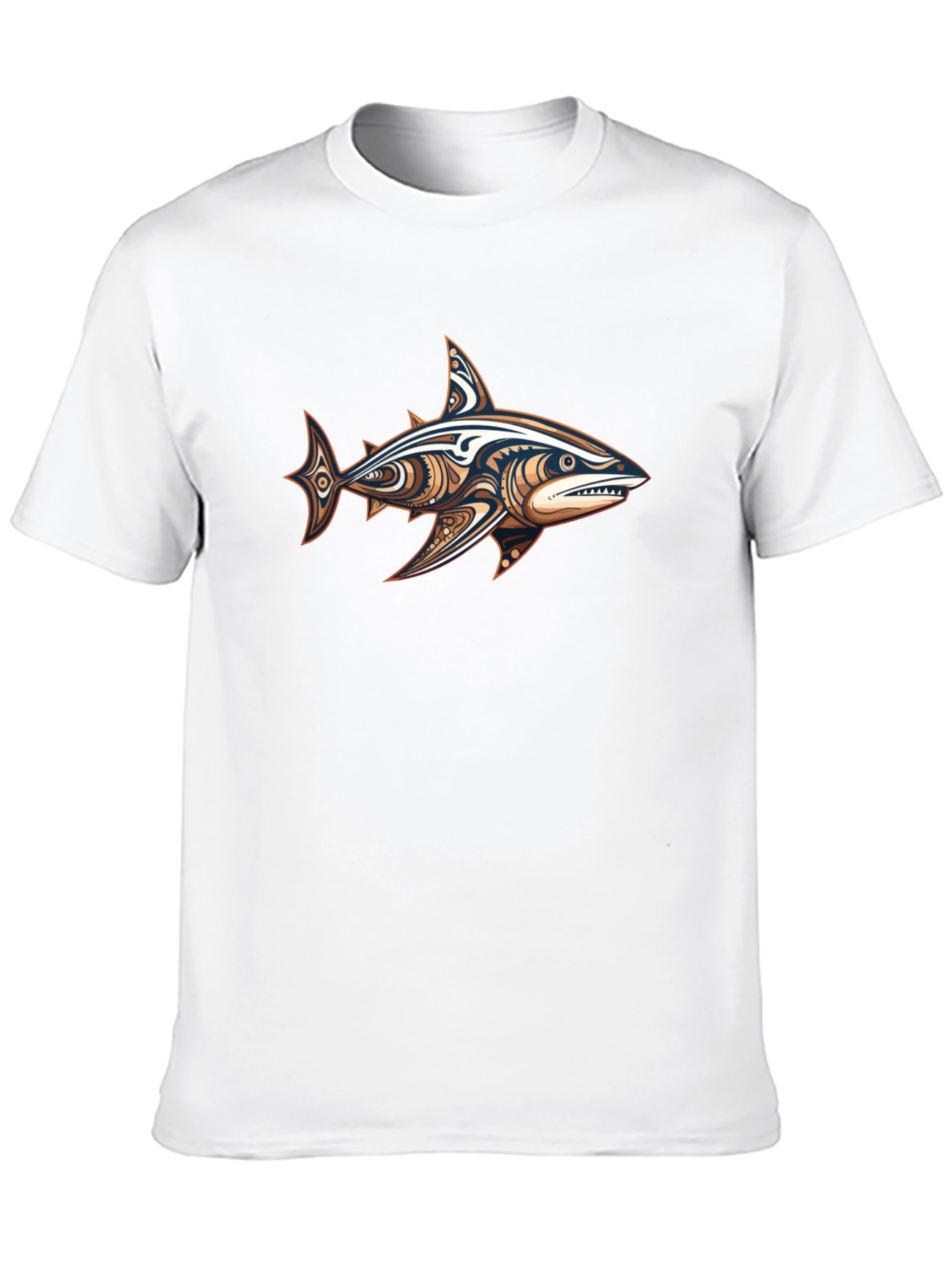 Tribal Shark Graphic Black T-Shirt