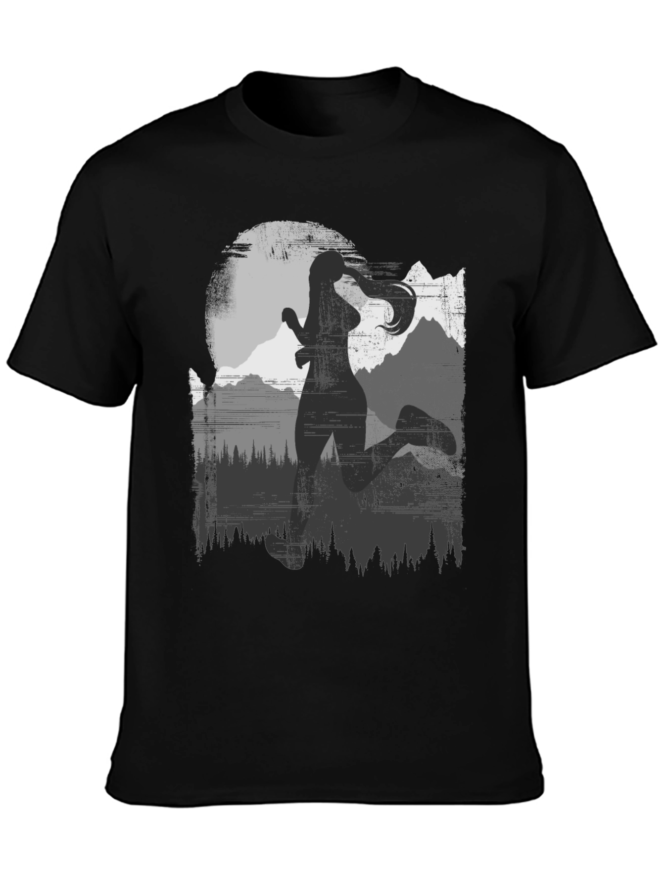 Womens Running Silhouette T-Shirt: Adventure Design