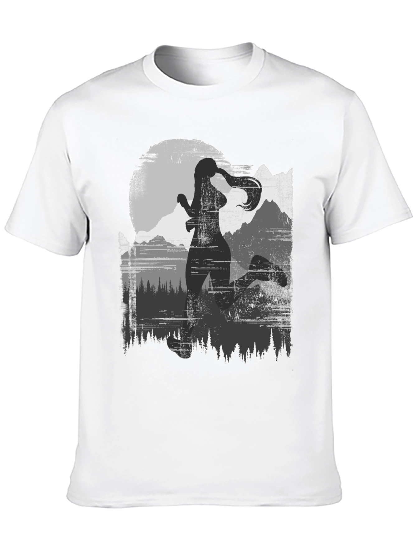Womens Running Silhouette T-Shirt: Adventure Design