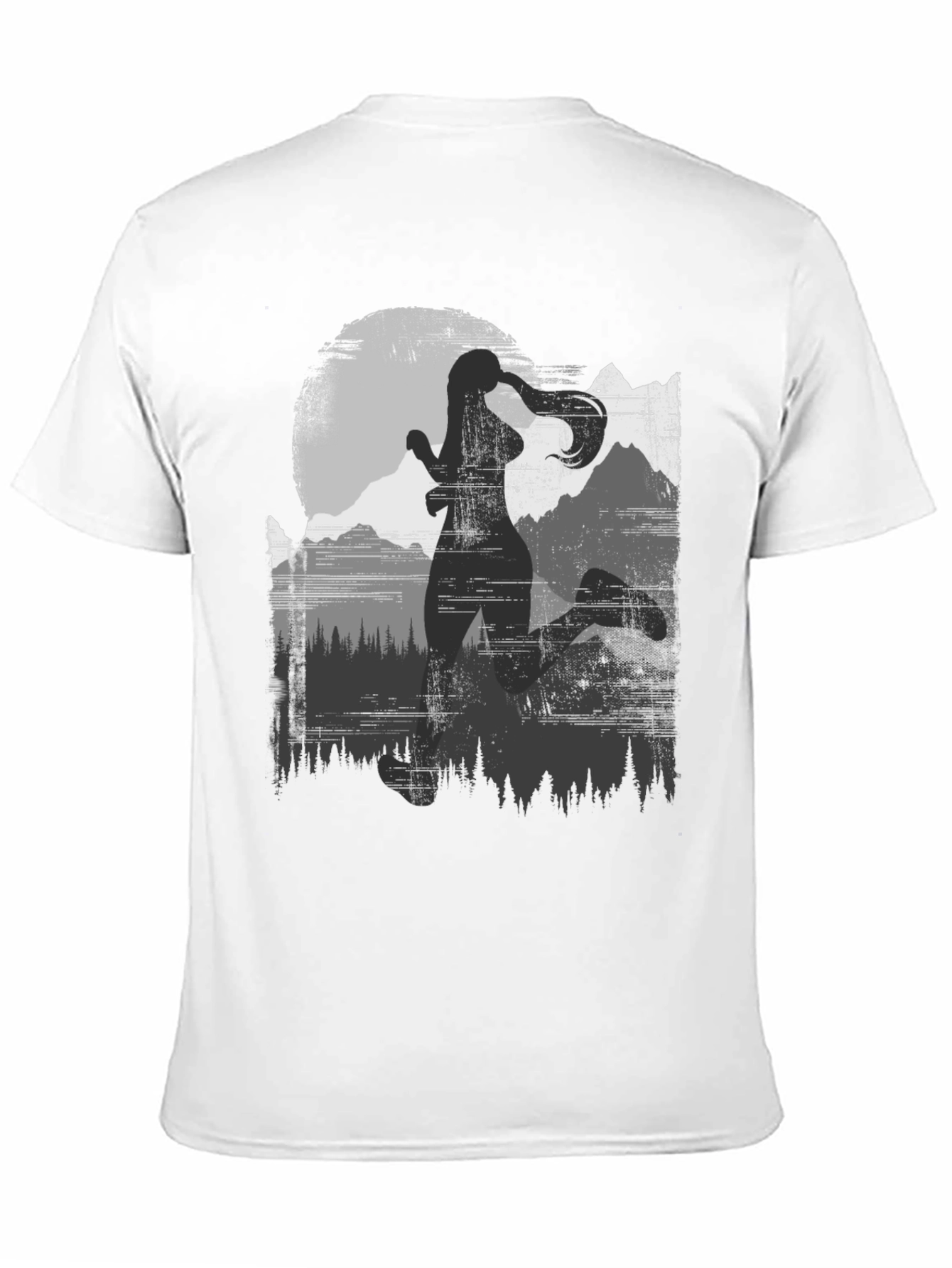 Womens Running Silhouette T-Shirt: Adventure Design