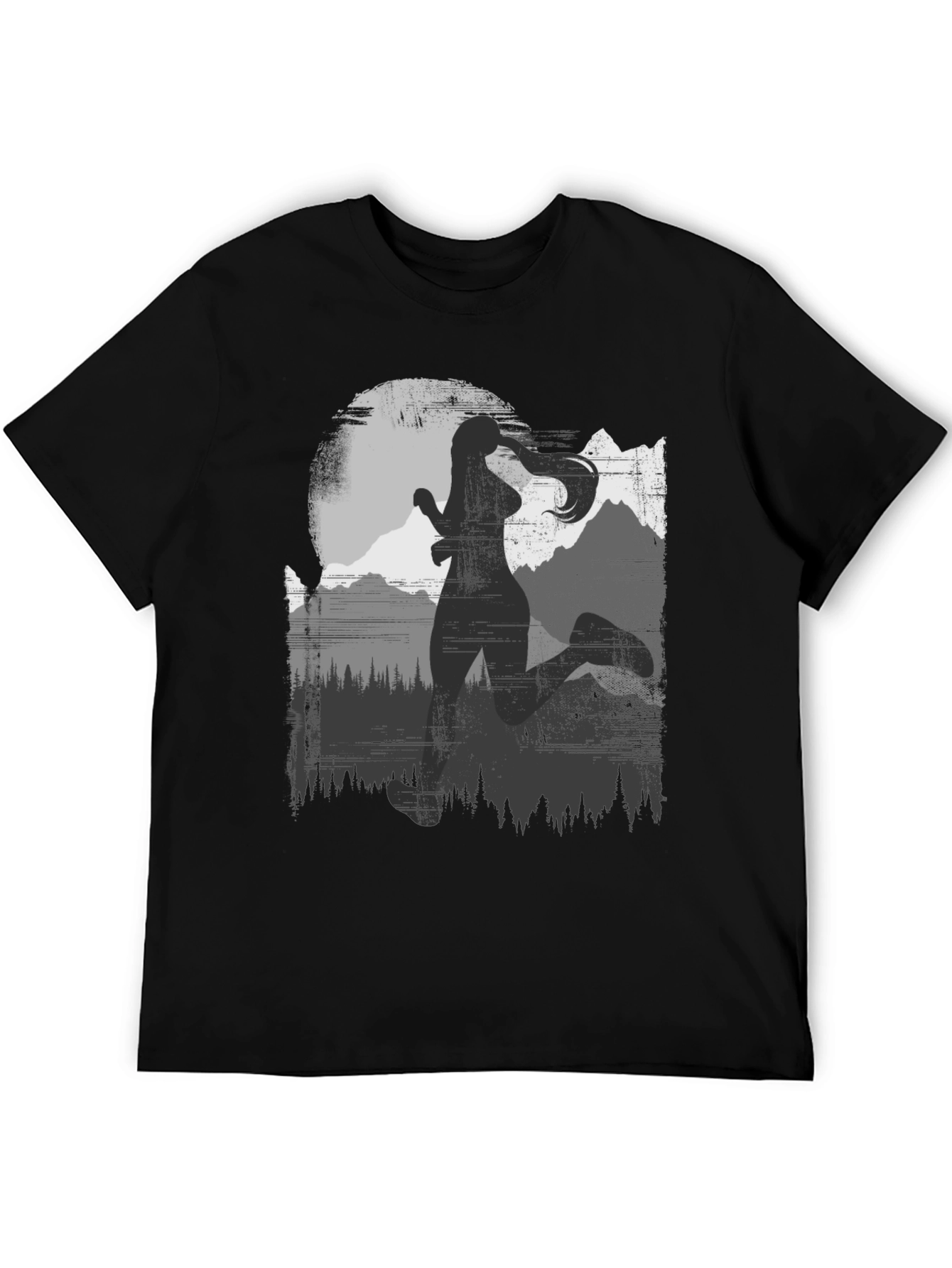 Womens Running Silhouette T-Shirt: Adventure Design