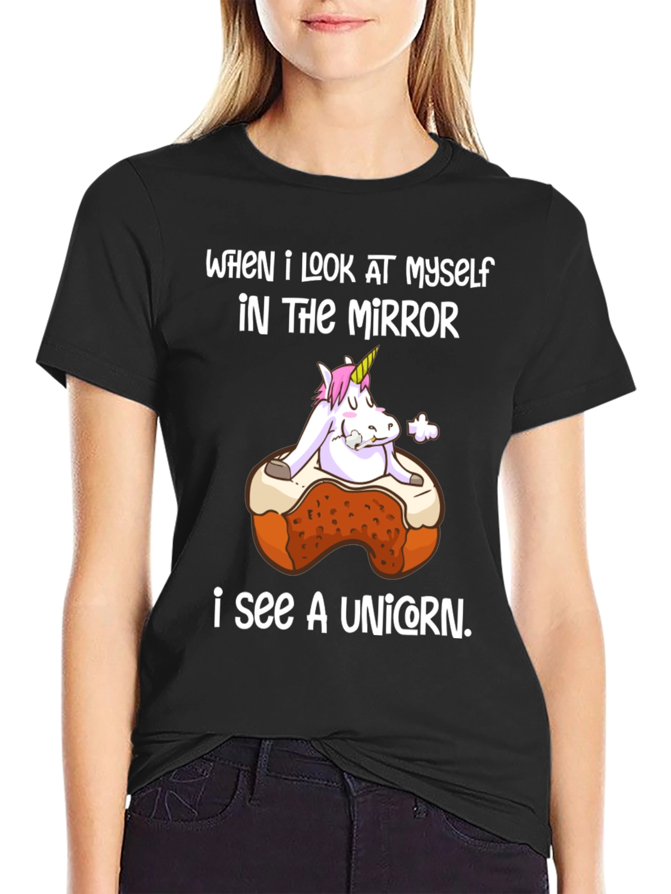 Unicorn Mirror Funny Graphic T-Shirt
