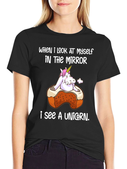 Unicorn Mirror Funny Graphic T-Shirt