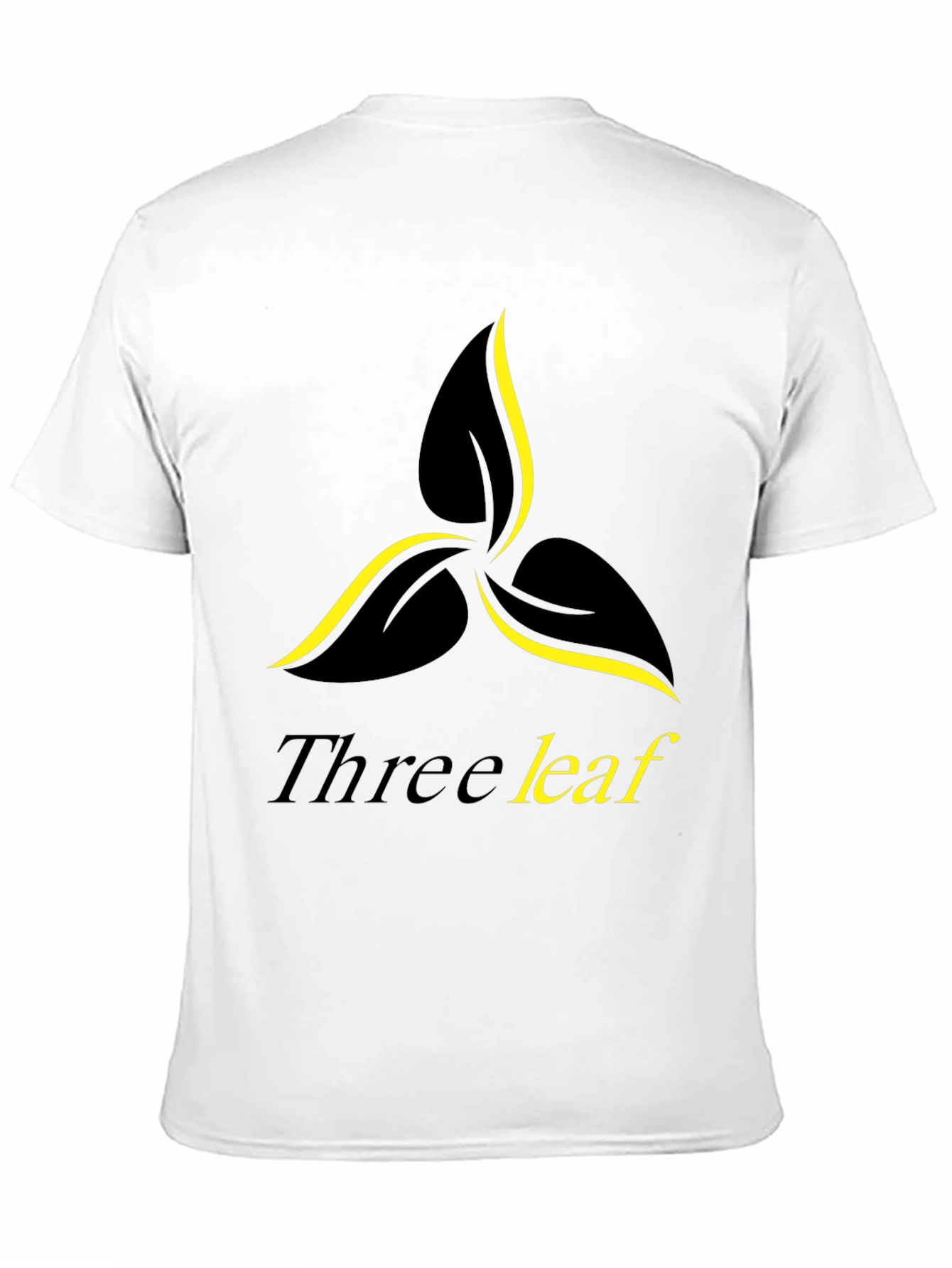 Three Leaf Graphic Print Black T-Shirt