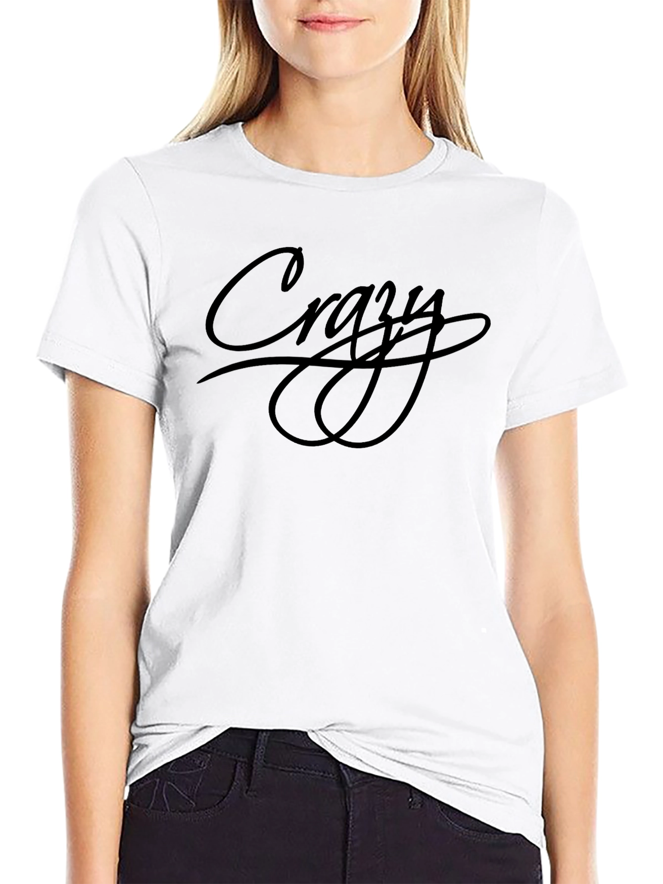 Crazy Graphic Print Crew Neck T-Shirt