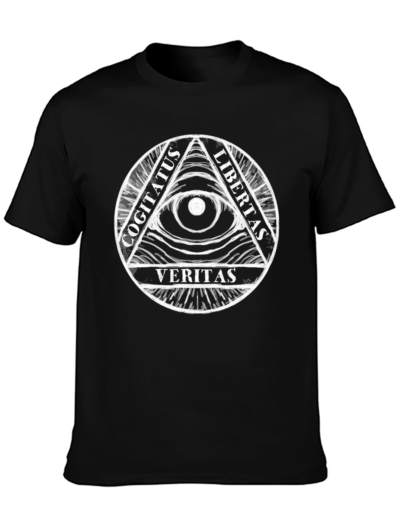 Illuminati Eye Black T-Shirt - Cogitatus Veritas Libertas