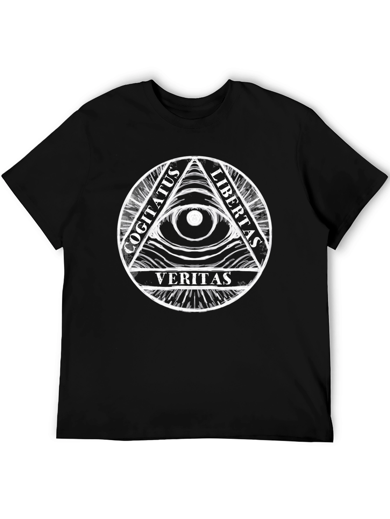 Illuminati Eye Black T-Shirt - Cogitatus Veritas Libertas