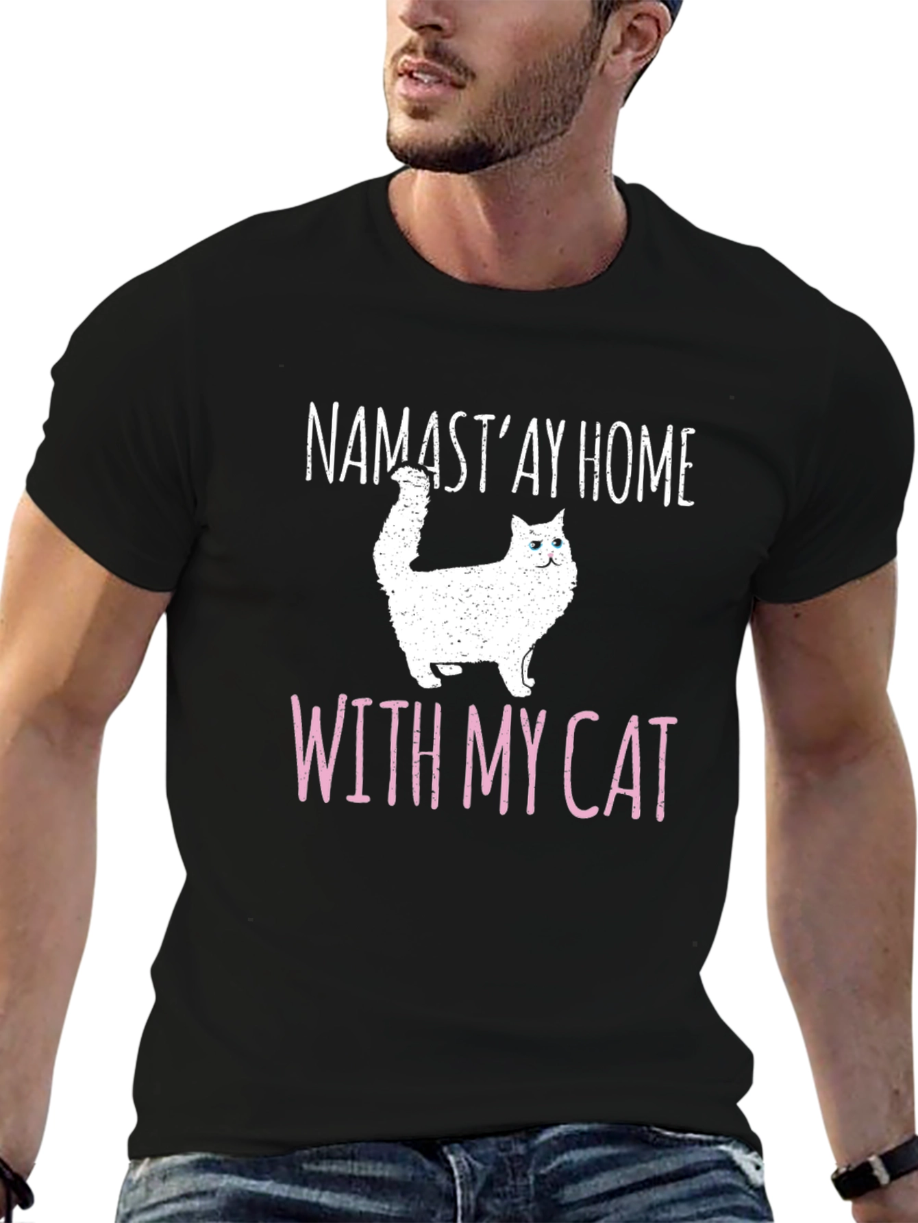 Namastay Home With My Cat T-Shirt