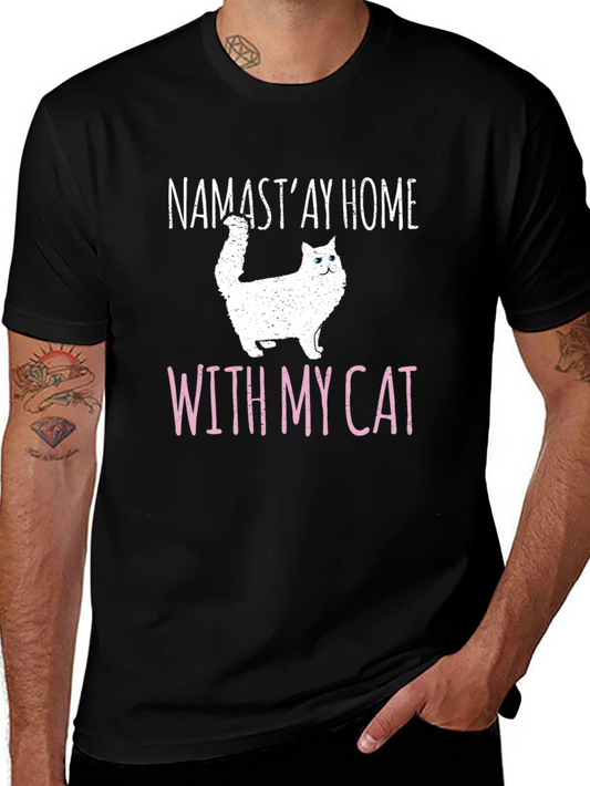 Namastay Home With My Cat T-Shirt