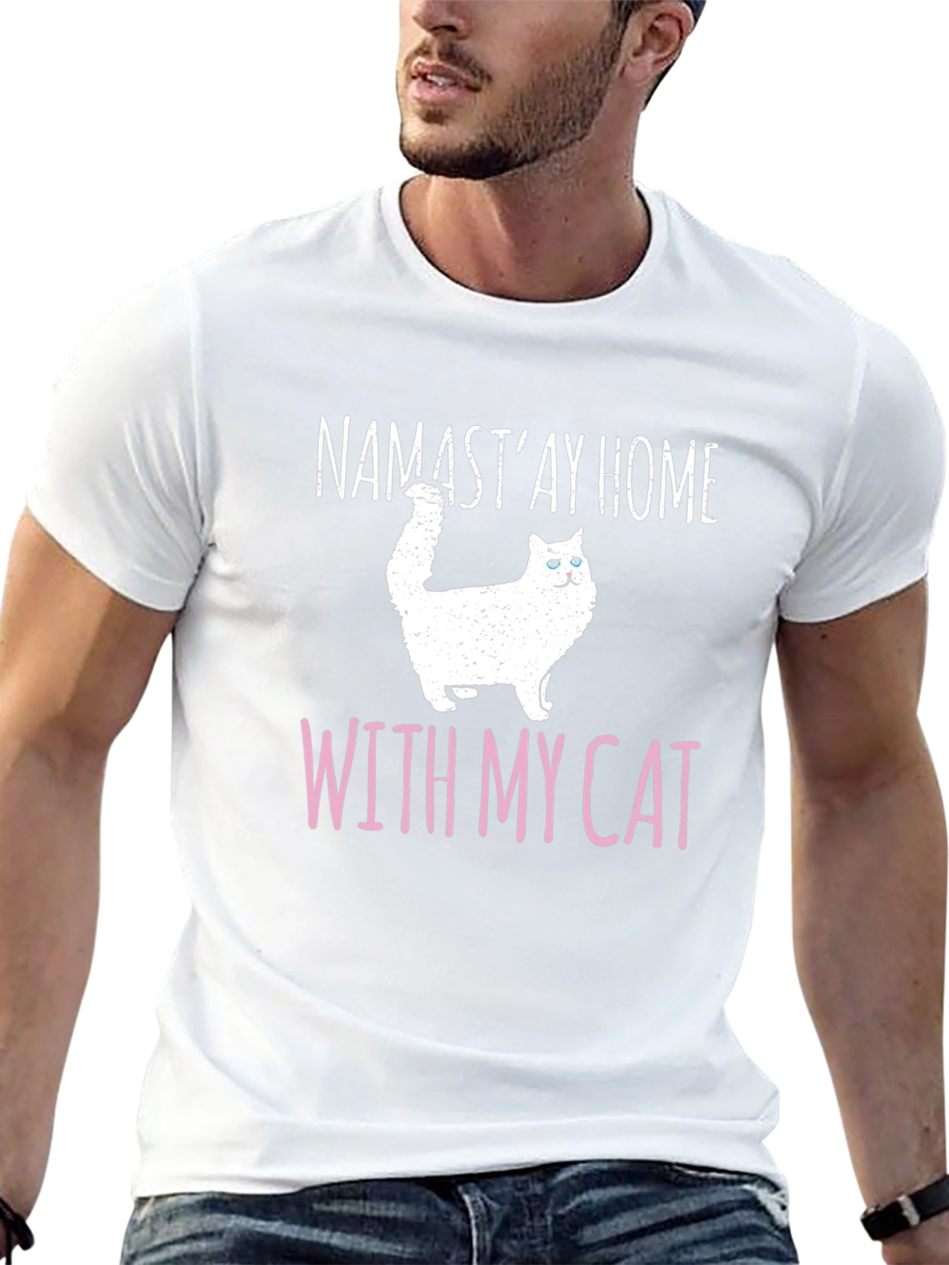 Namastay Home With My Cat T-Shirt