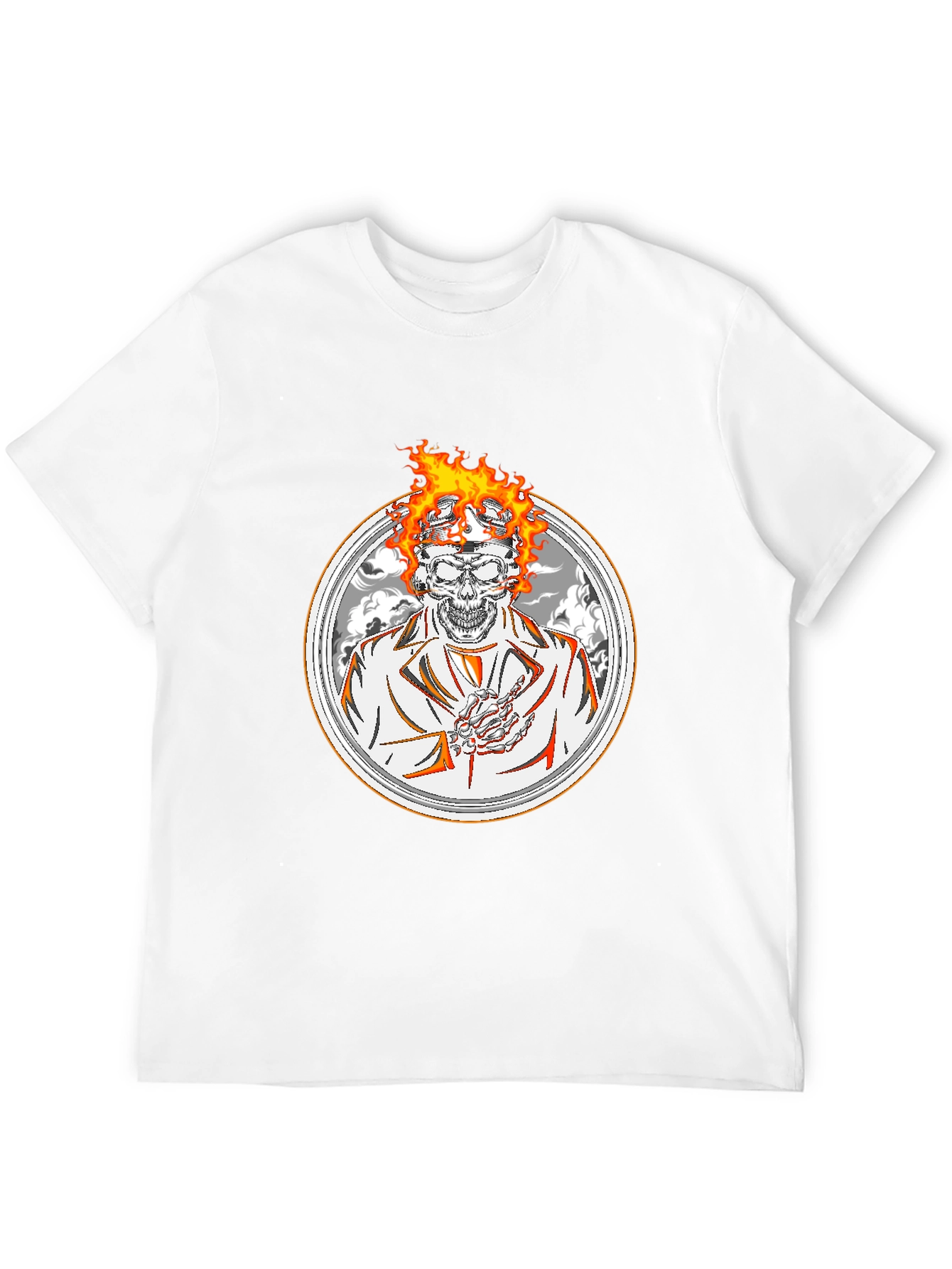 Flaming Skull Graphic Tee - Black