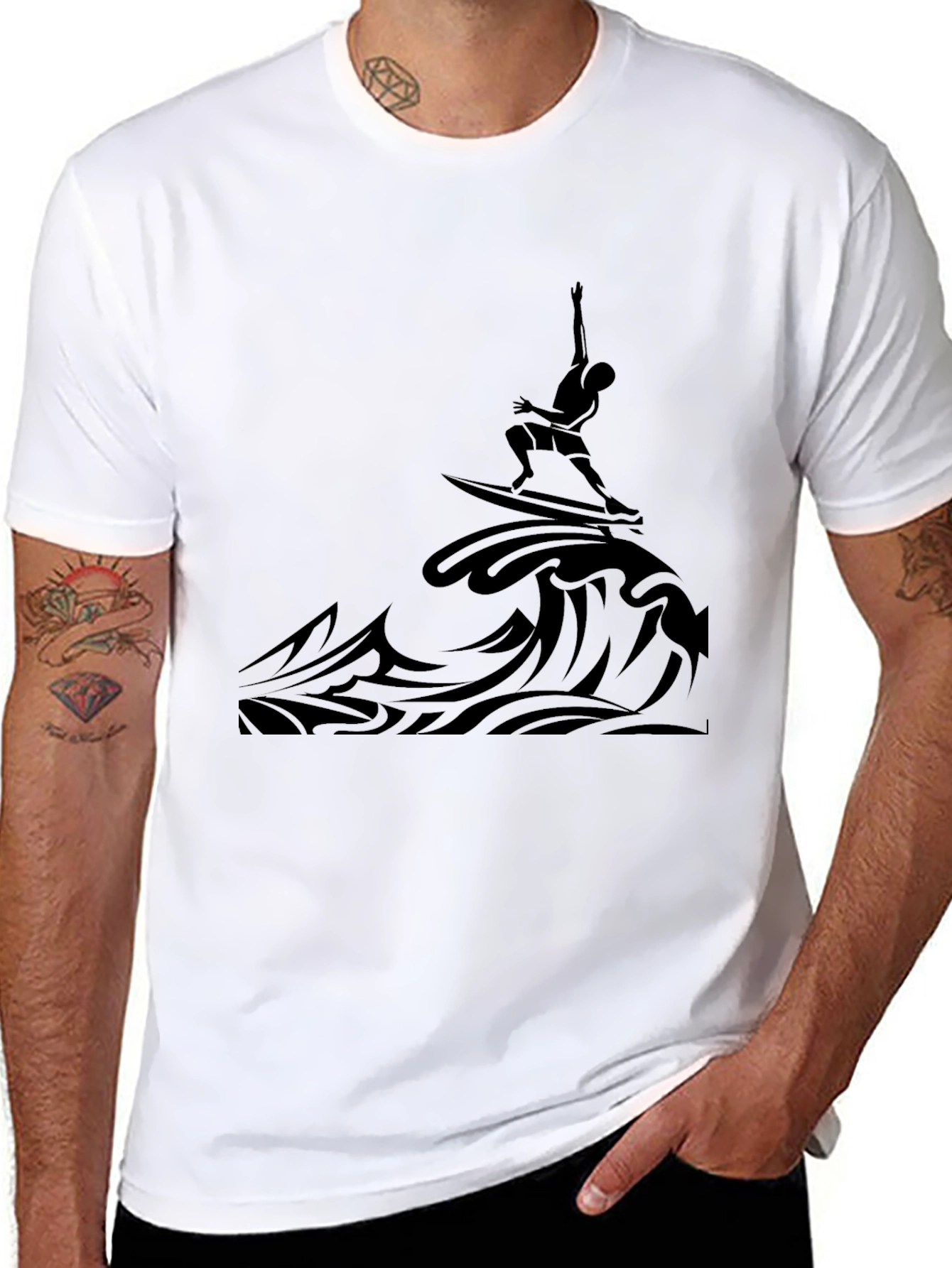 Black Surfer Graphic Tee
