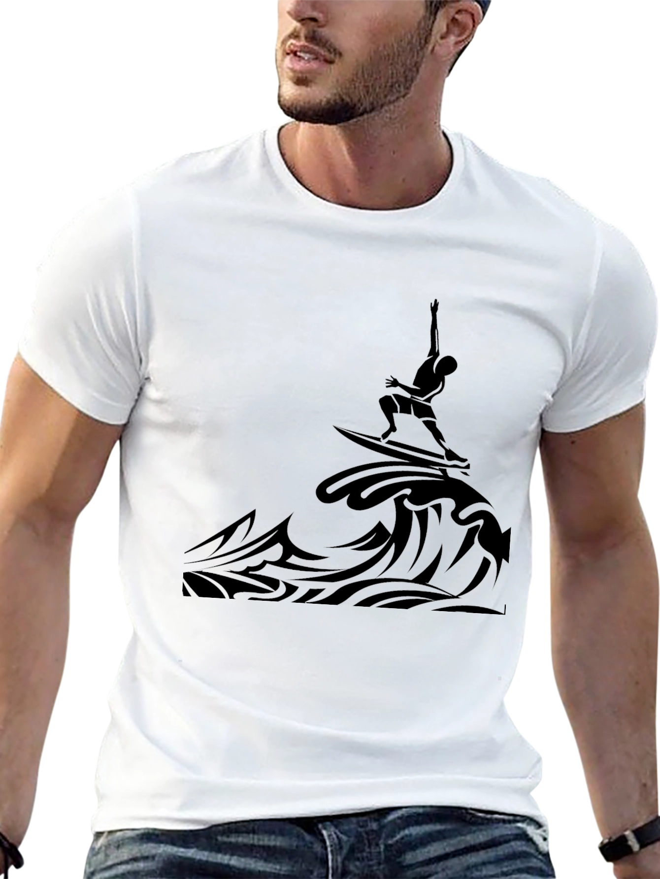 Black Surfer Graphic Tee