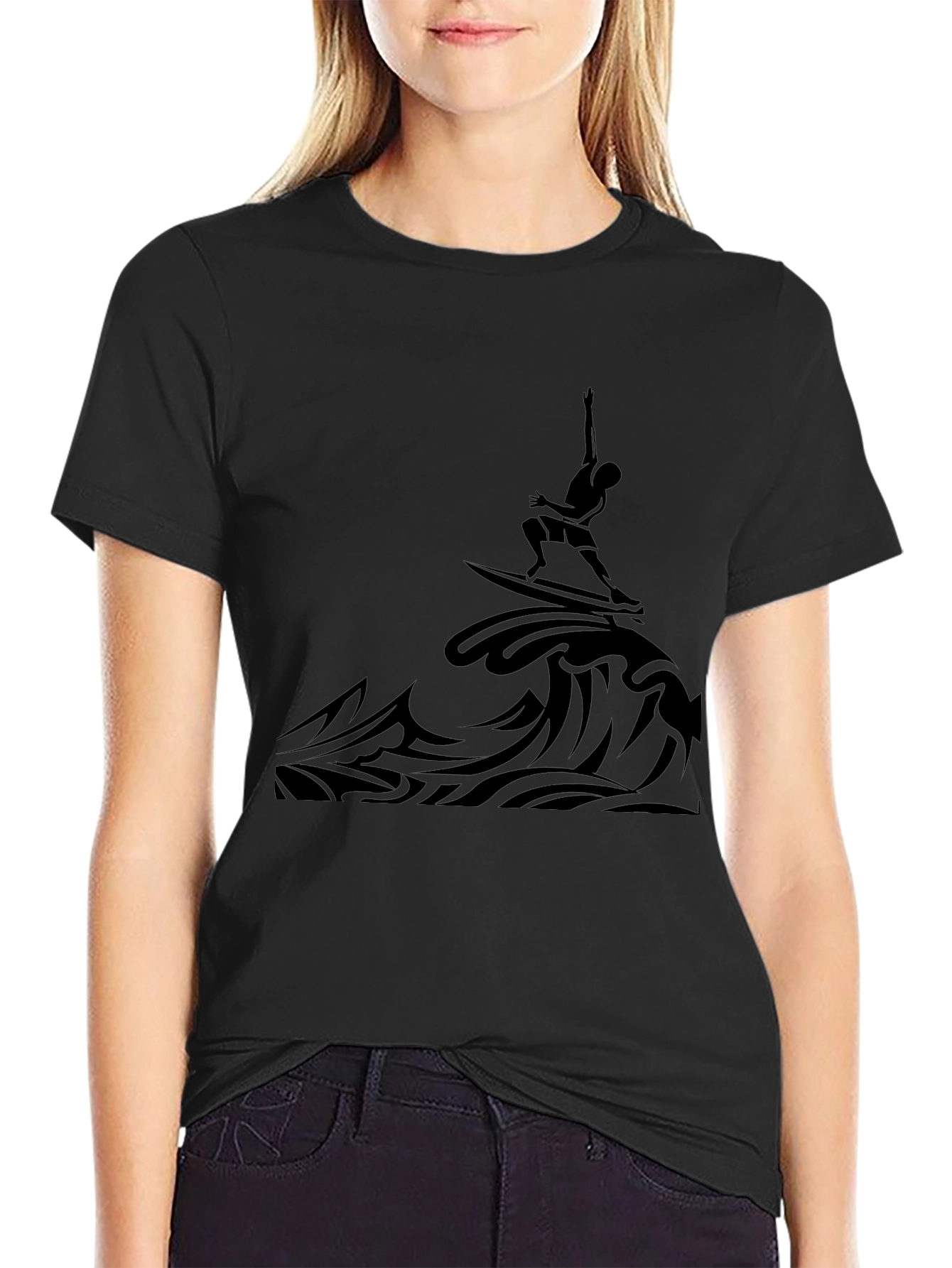 Black Surfer Graphic Tee