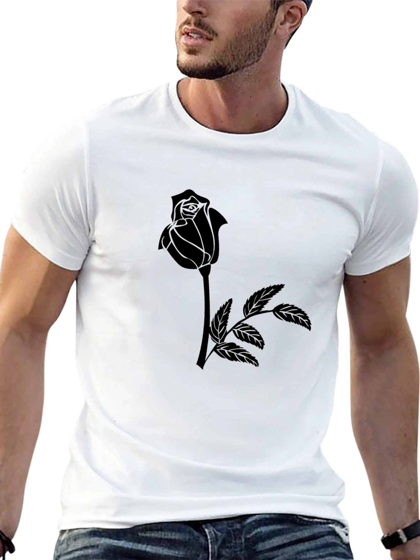 Black Rose Graphic Tee - Stylish Menswear