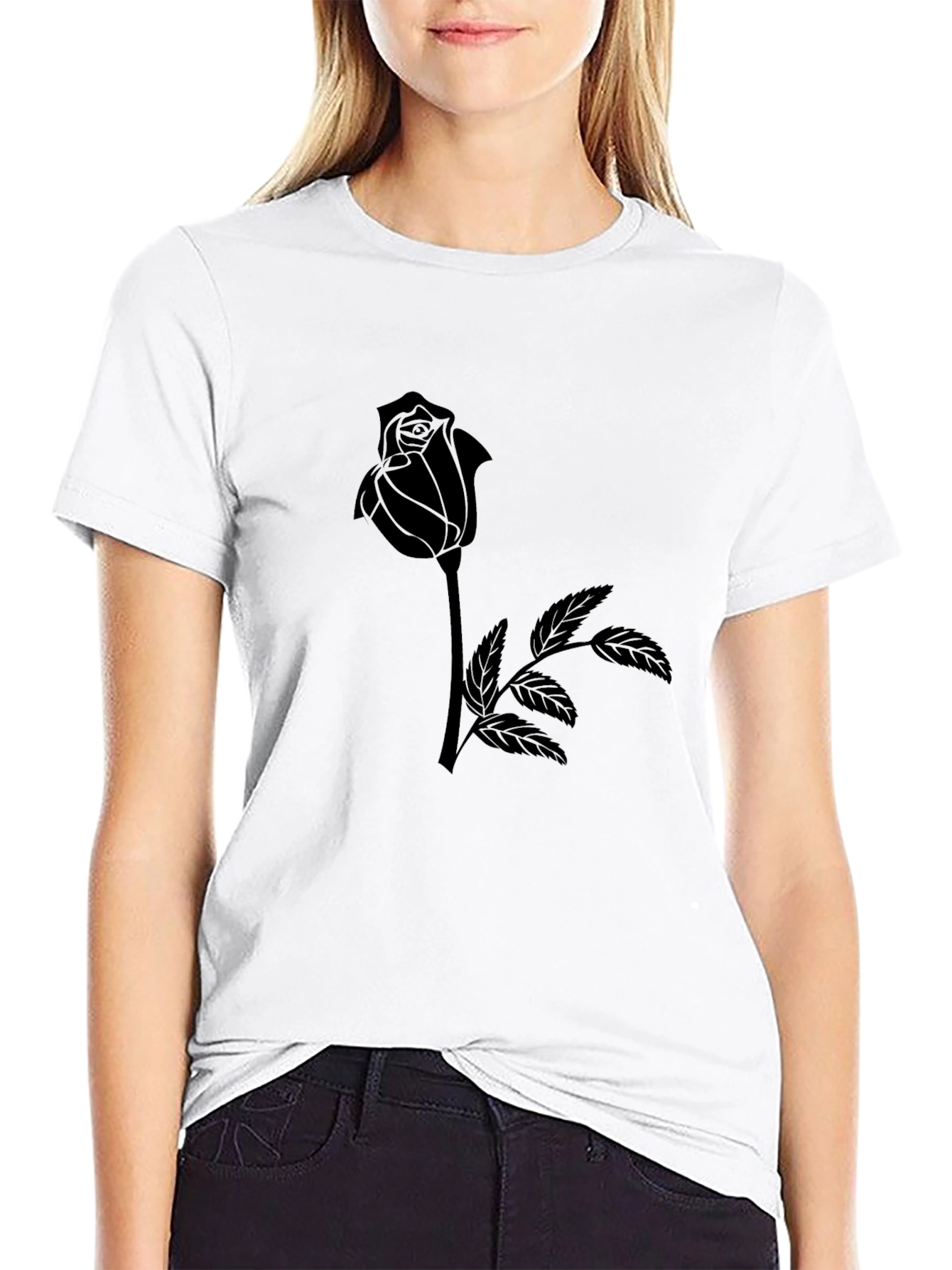 Black Rose Graphic Tee - Stylish Menswear