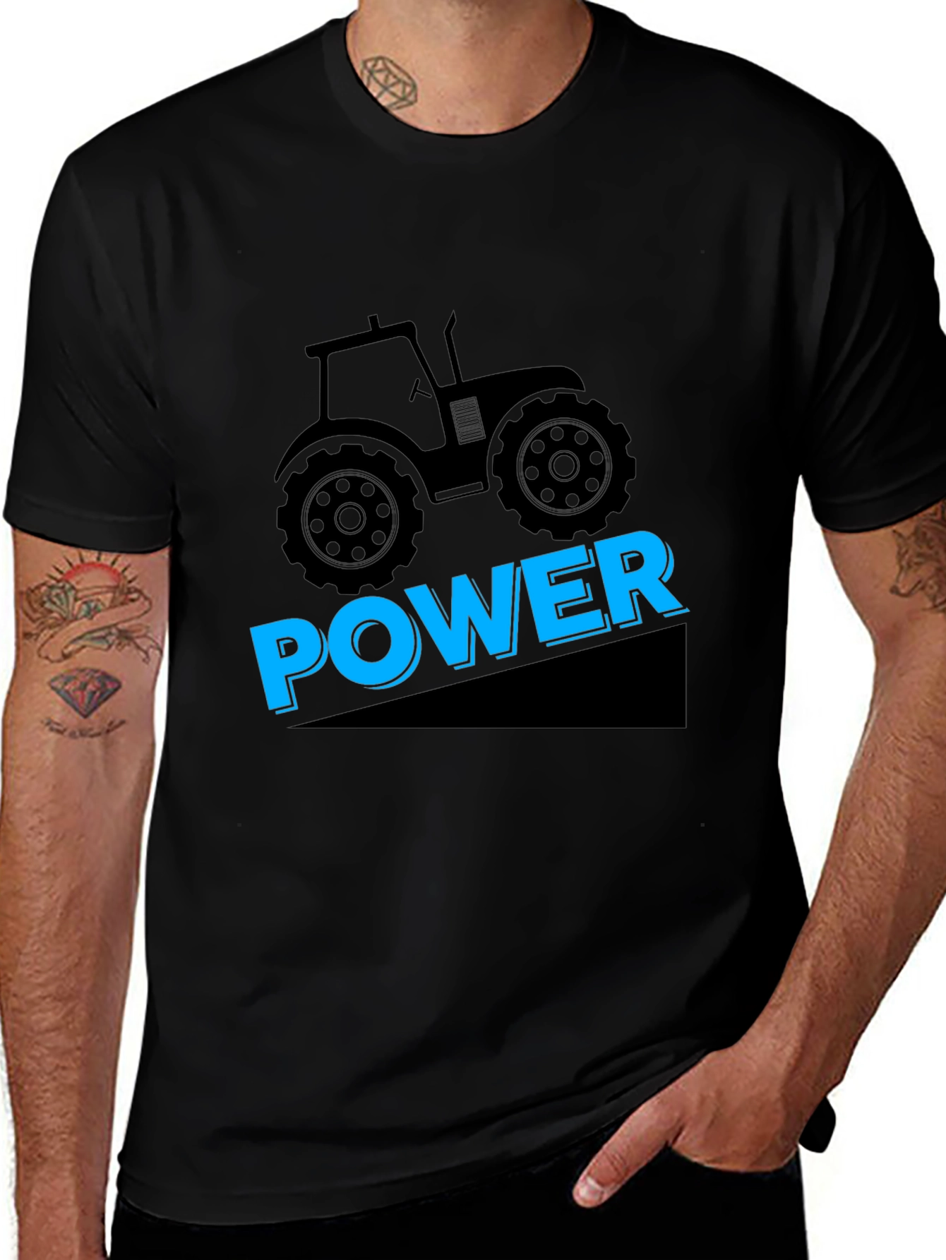 Power Tractor Graphic T-Shirt - Black