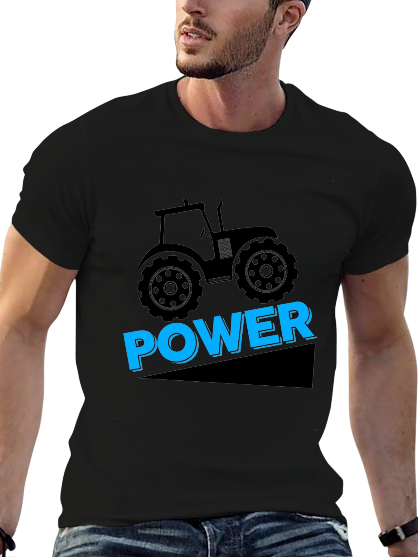 Power Tractor Graphic T-Shirt - Black