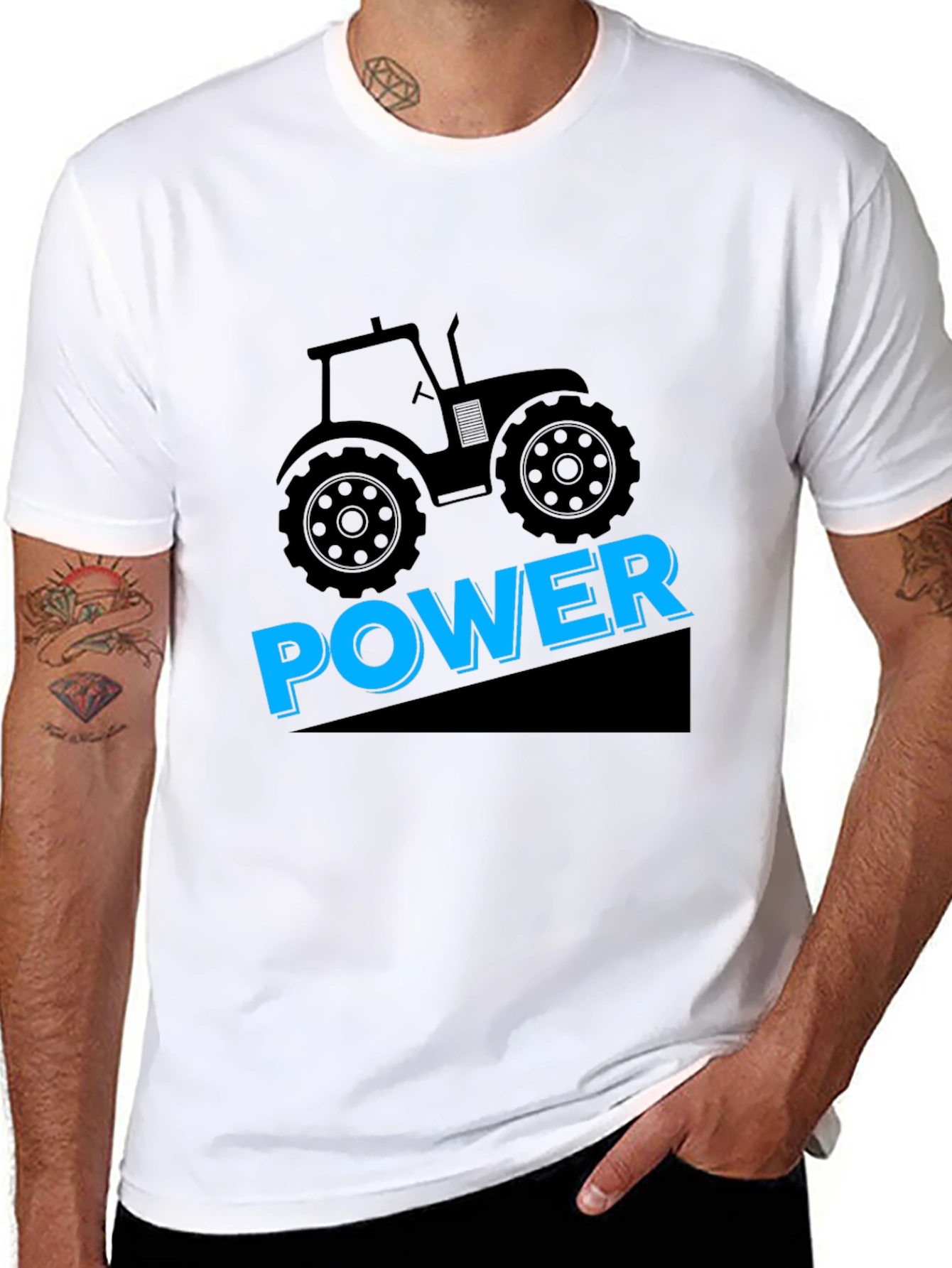 Power Tractor Graphic T-Shirt - Black