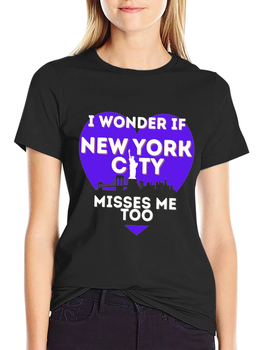 New York City Misses Me Too Black T-Shirt
