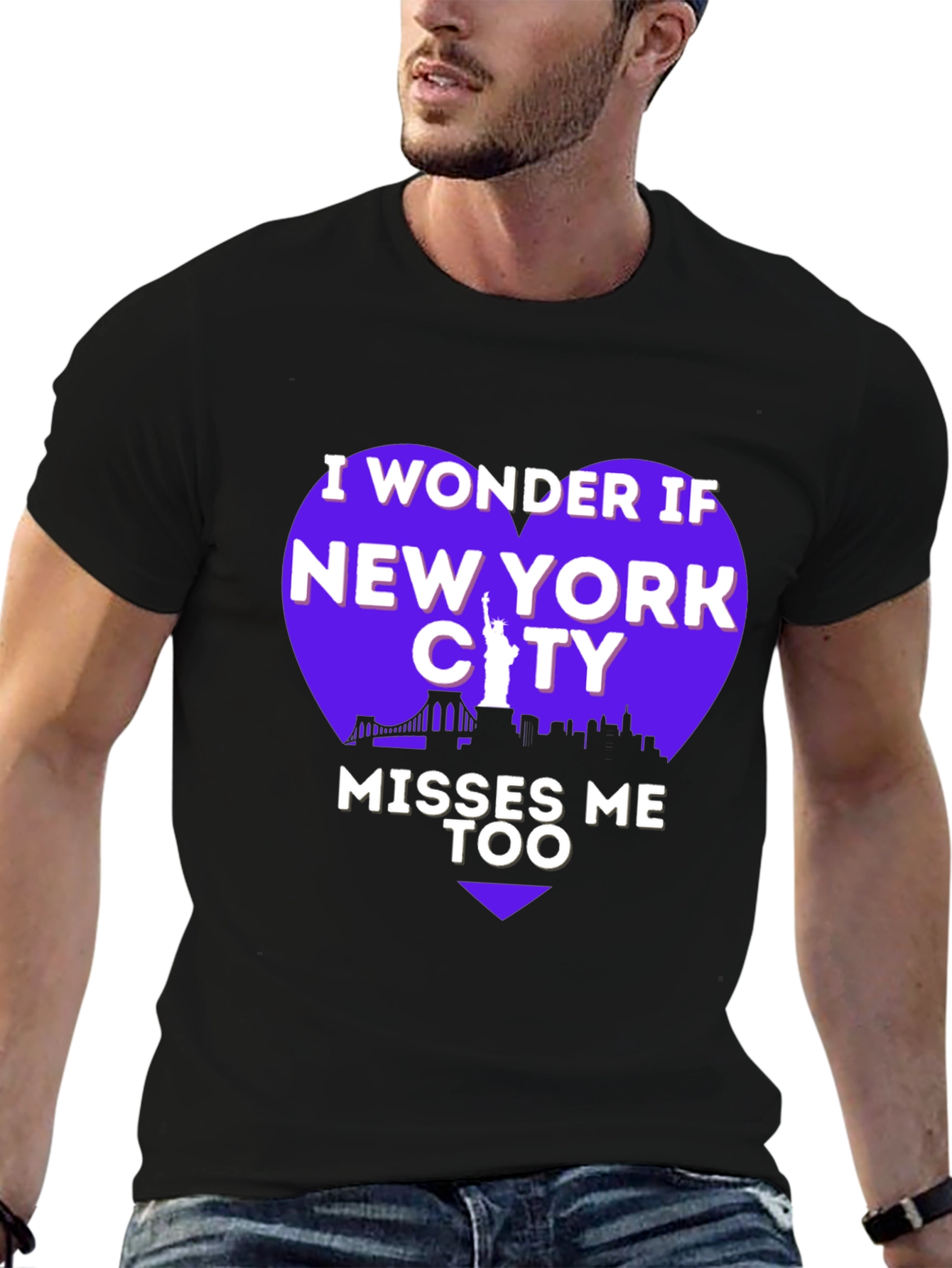 New York City Misses Me Too Black T-Shirt