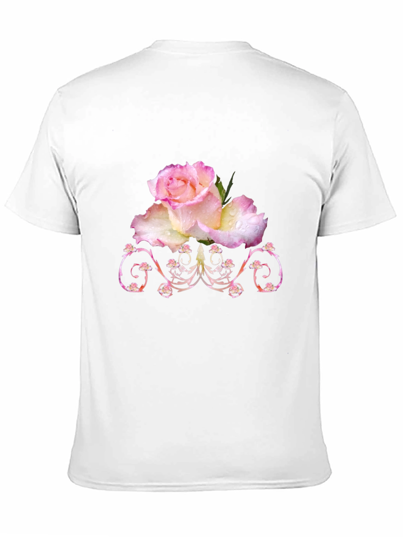 Floral Rose Graphic T-Shirt - Elegant Black Tee