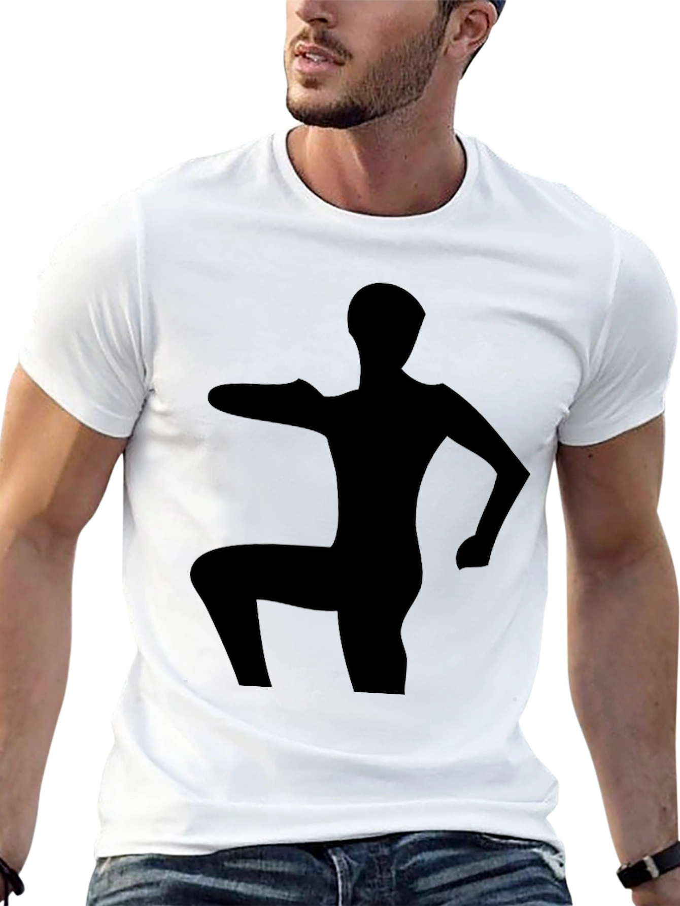 Silhouette Yoga Pose Black T-Shirt