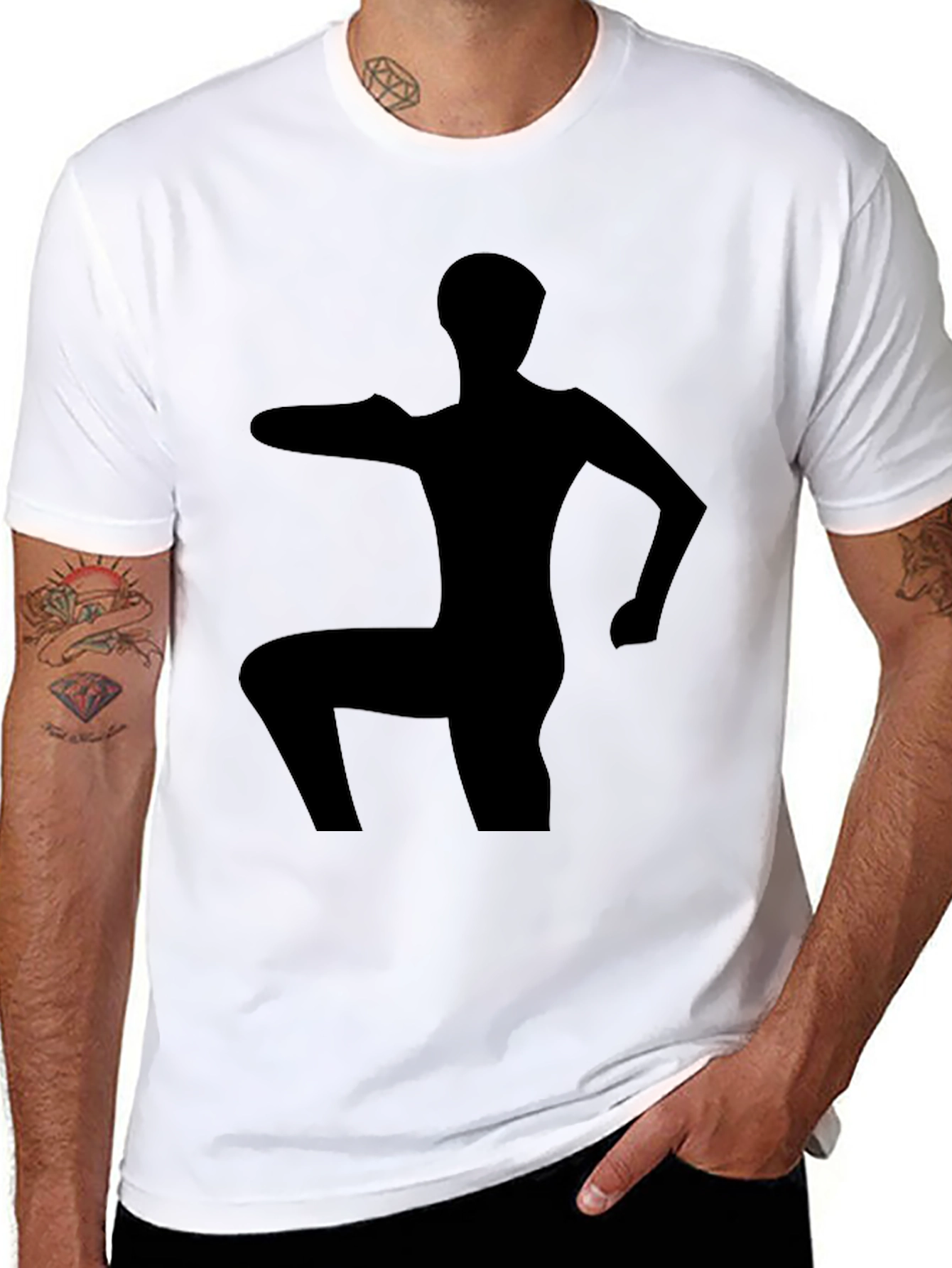Silhouette Yoga Pose Black T-Shirt