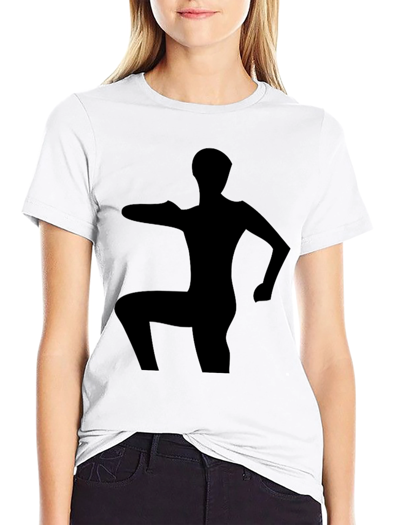 Silhouette Yoga Pose Black T-Shirt