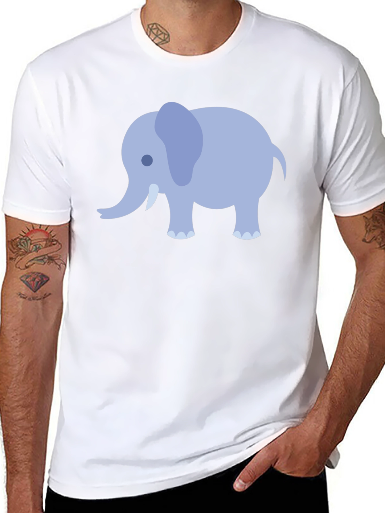Cute Elephant Graphic T-Shirt - Casual Comfort