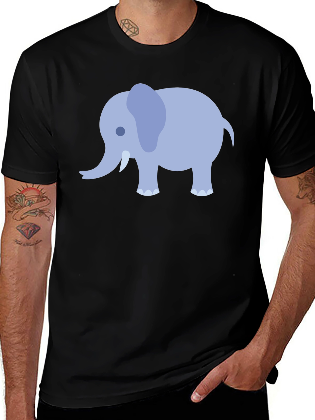 Cute Elephant Graphic T-Shirt - Casual Comfort