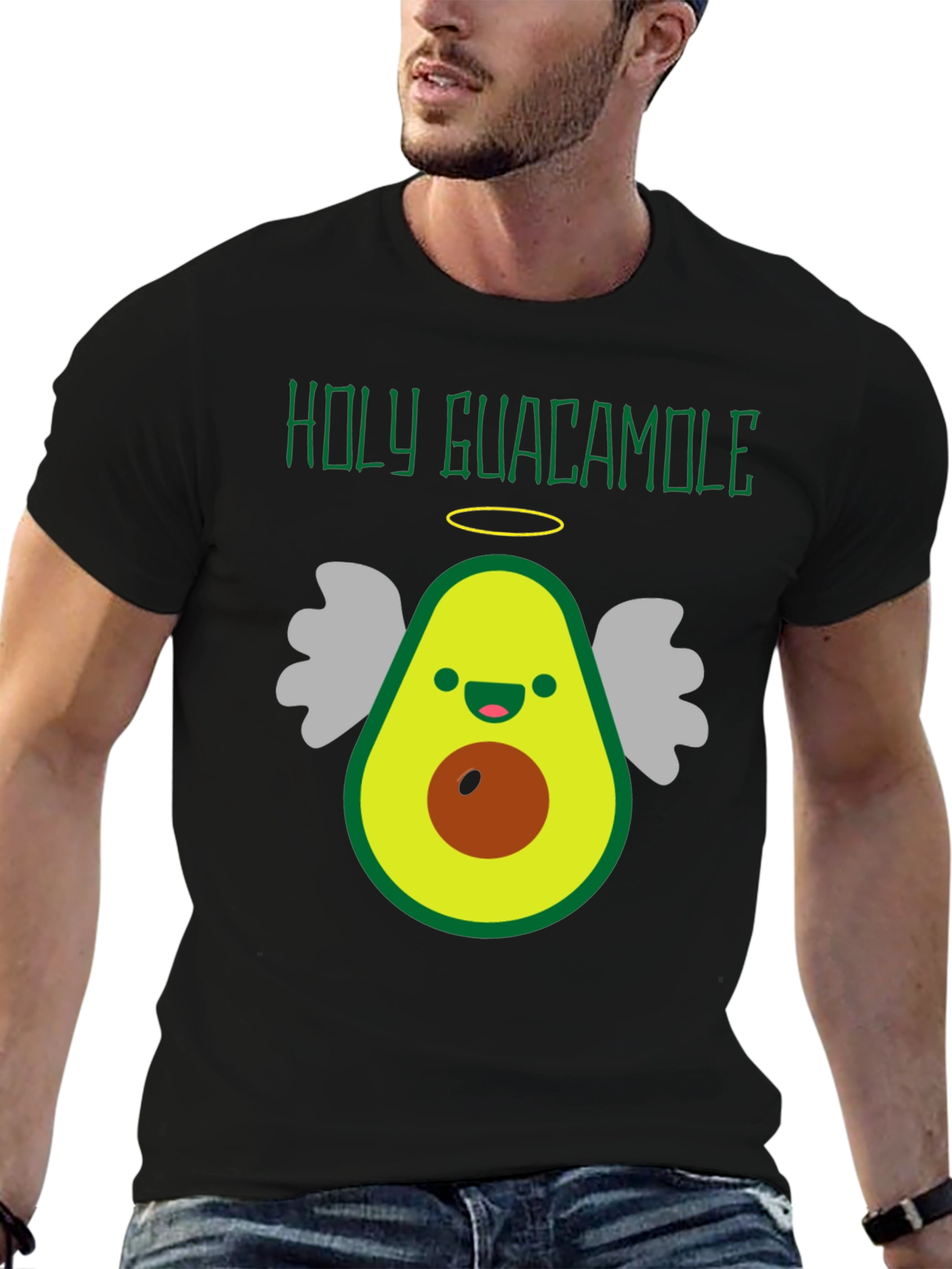 Holy Guacamole Funny Avocado Angel Graphic Tee