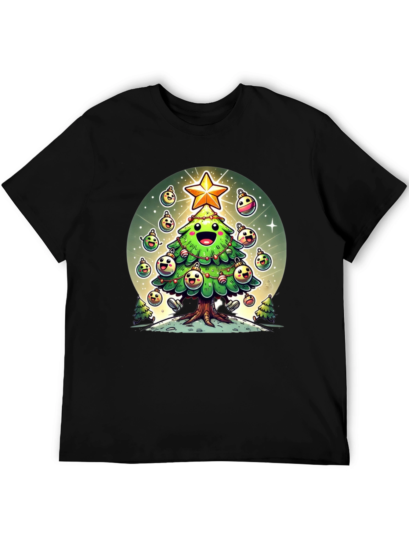 Festive Christmas Tree Graphic Tee - Holiday Cheer
