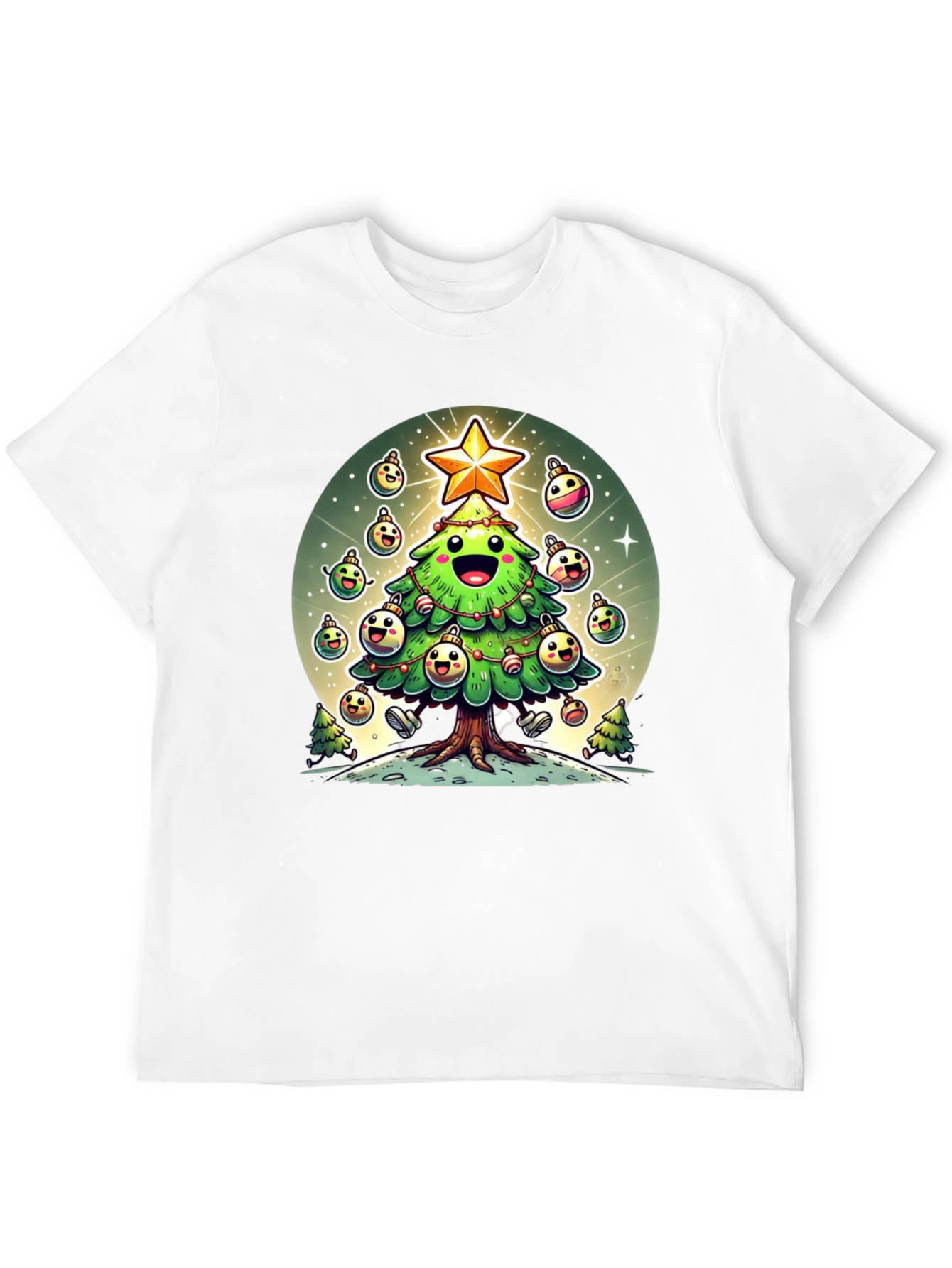 Festive Christmas Tree Graphic Tee - Holiday Cheer