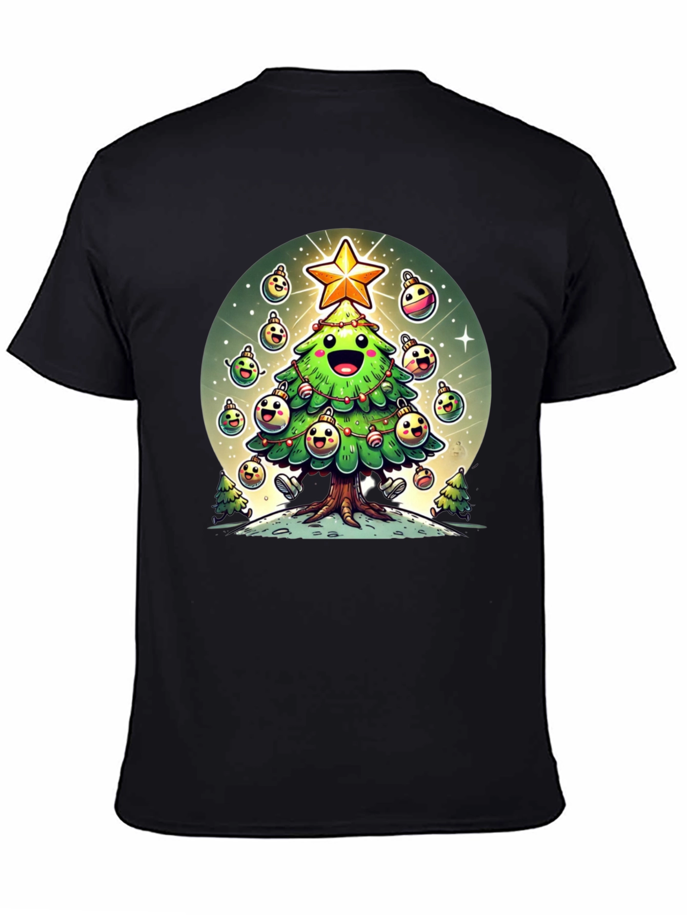 Festive Christmas Tree Graphic Tee - Holiday Cheer