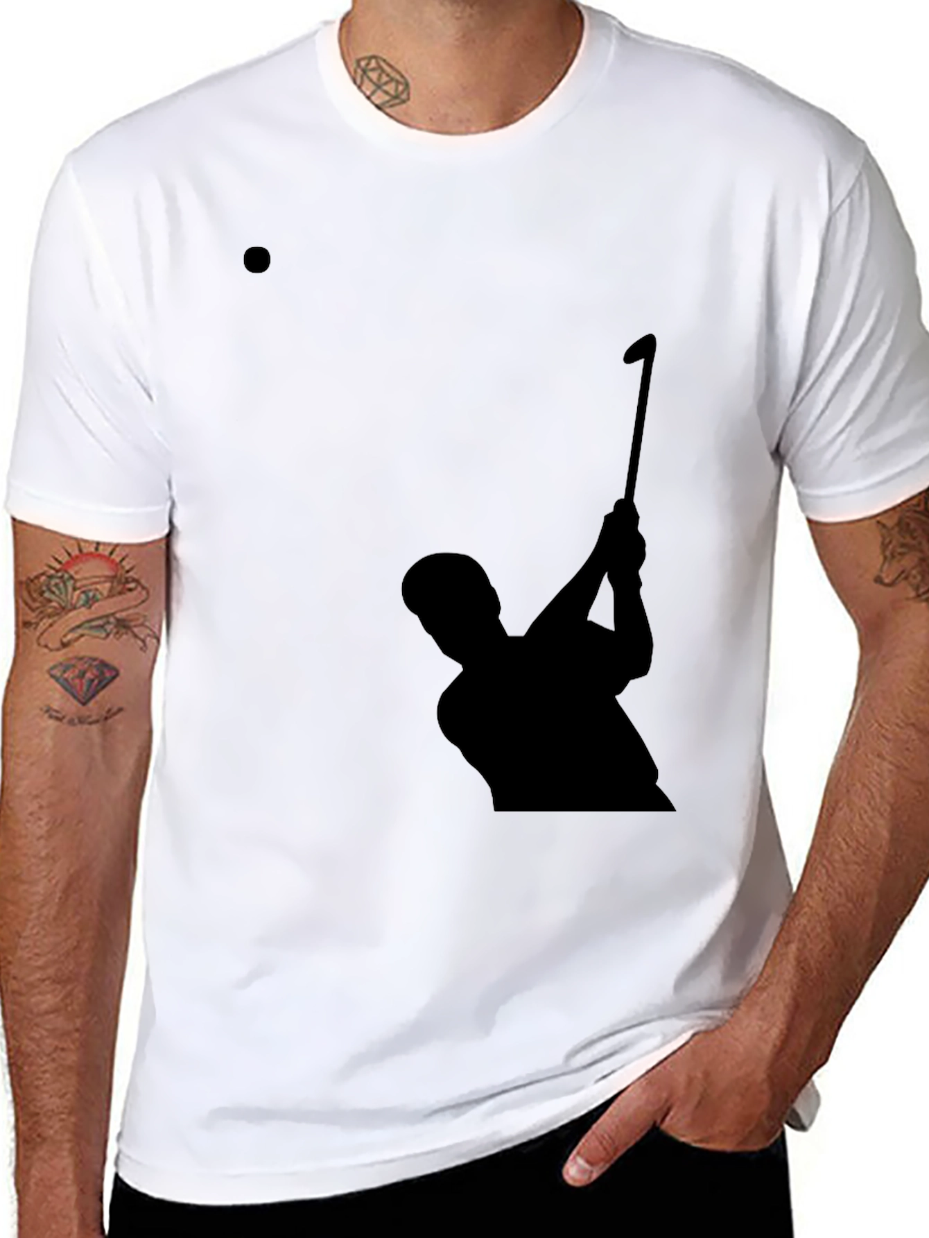 Golf Silhouette Tee - Stylish Black Golfing T-Shirt