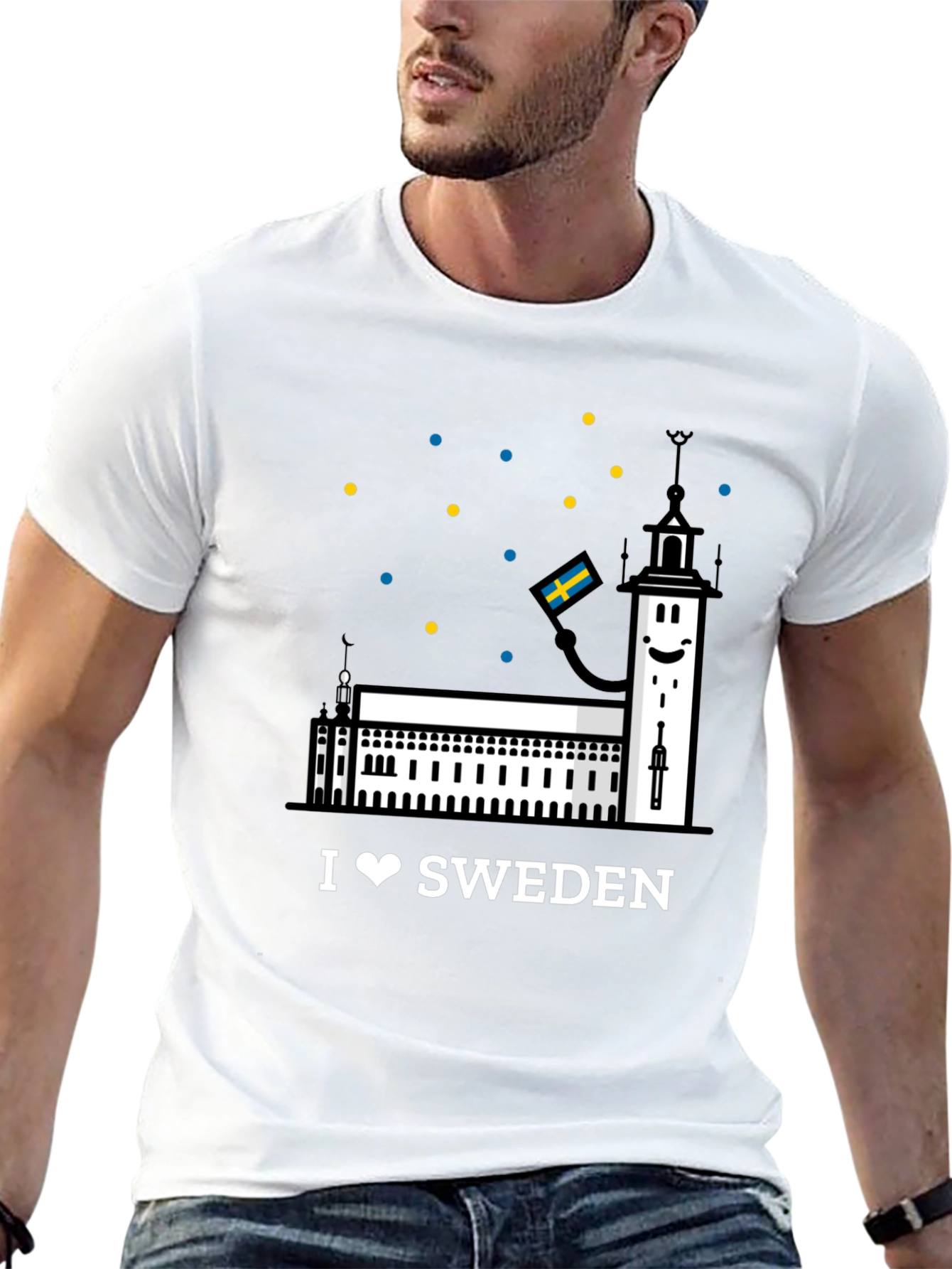 I Love Sweden Black T-Shirt