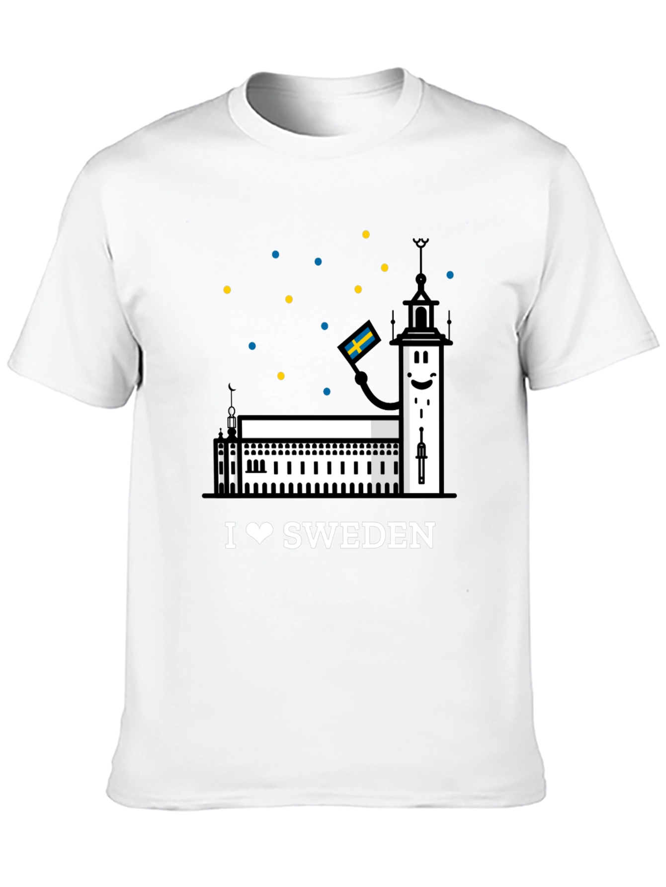 I Love Sweden Black T-Shirt
