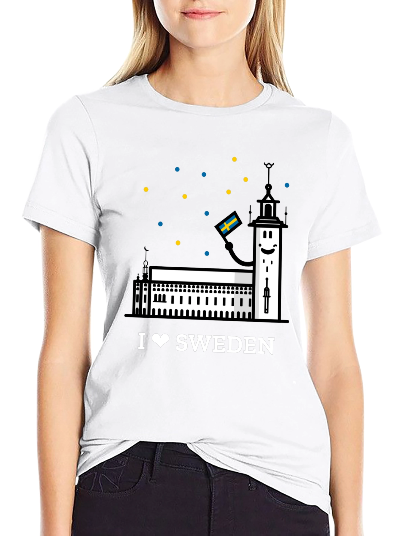 I Love Sweden Black T-Shirt