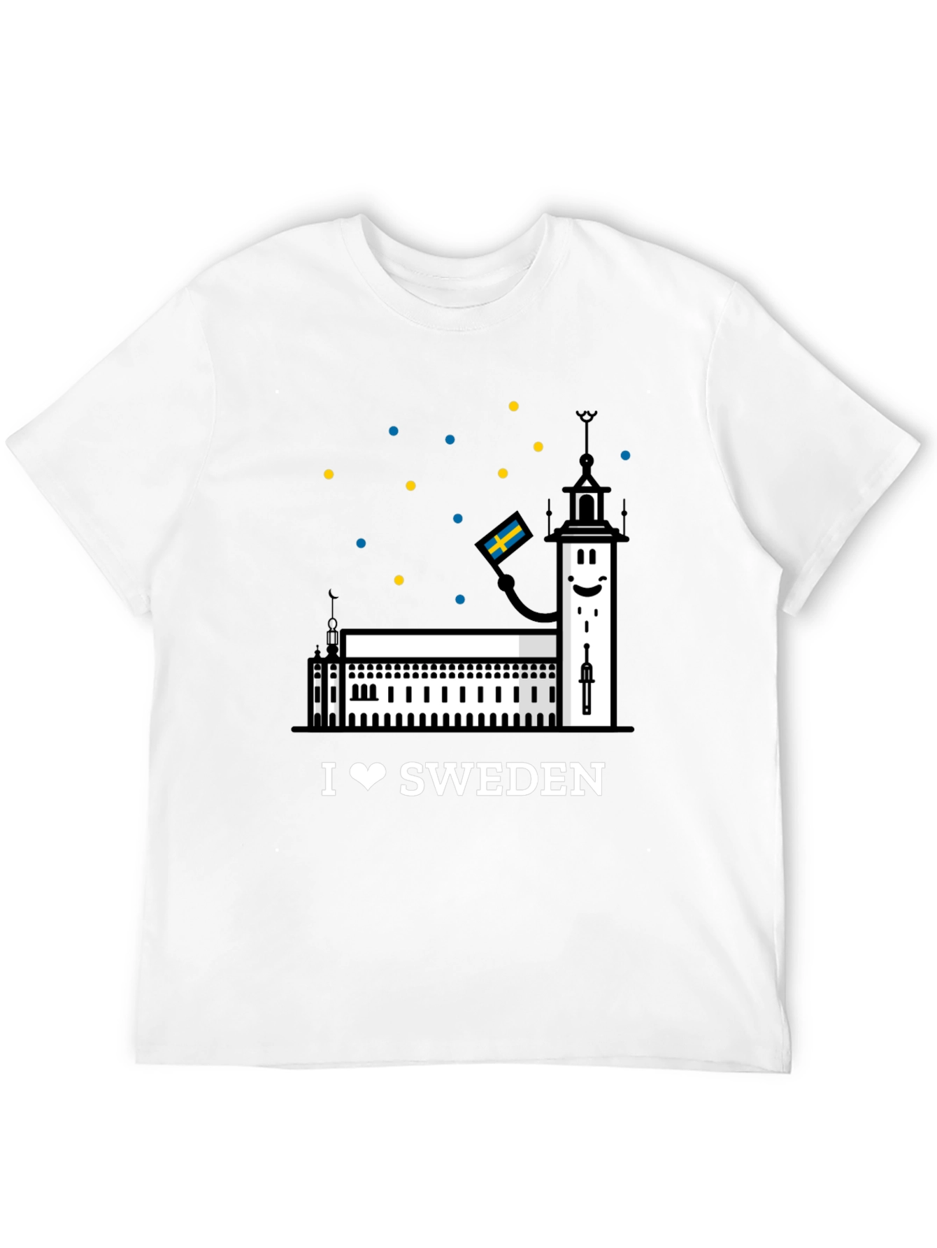 I Love Sweden Black T-Shirt