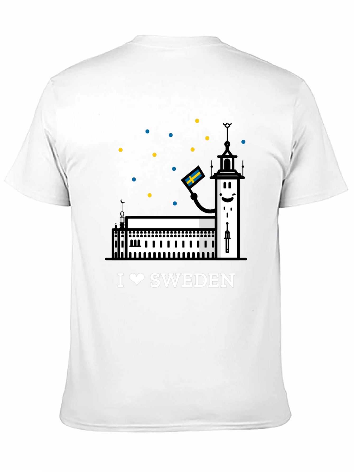 I Love Sweden Black T-Shirt