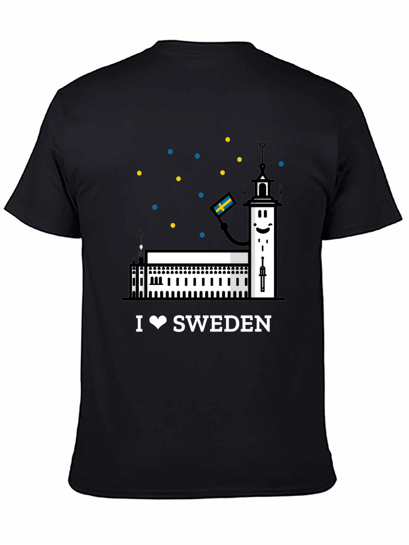 I Love Sweden Black T-Shirt