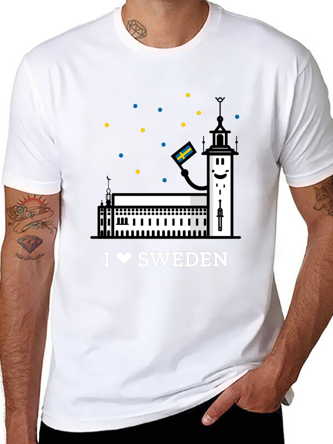 I Love Sweden Black T-Shirt