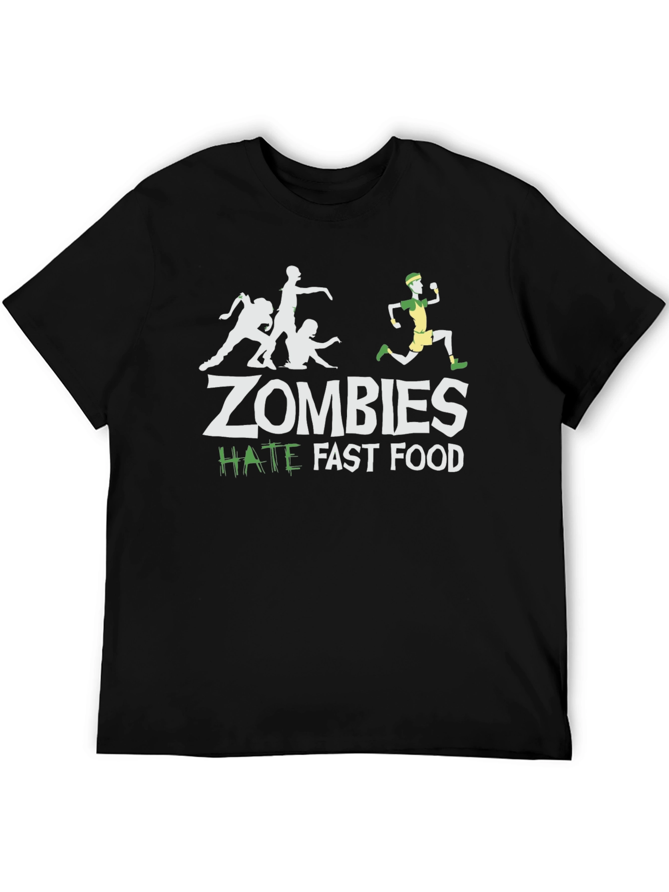 Zombies Hate Fast Food Funny Graphic T-Shirt