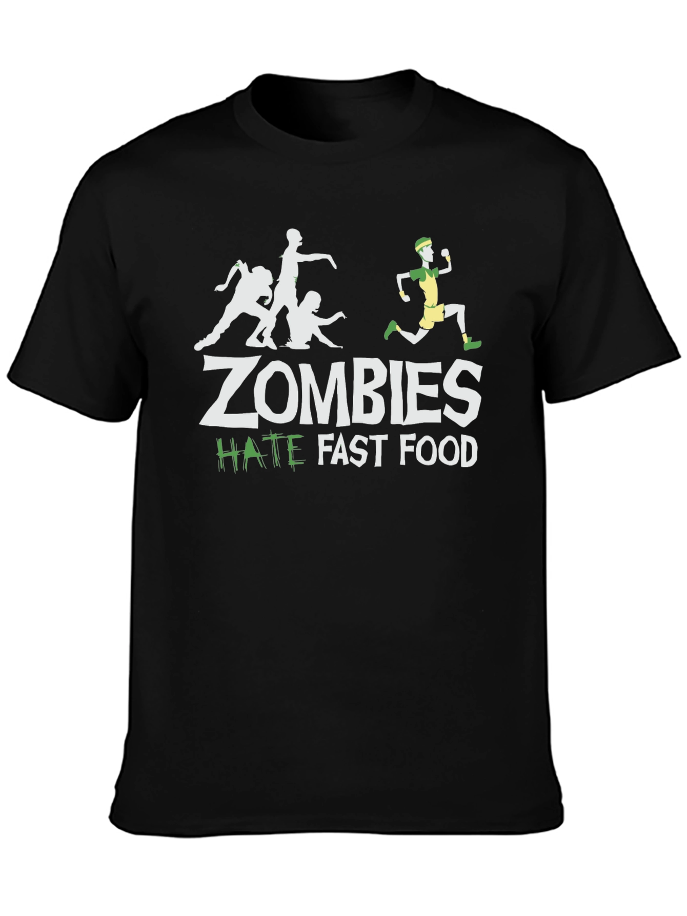 Zombies Hate Fast Food Funny Graphic T-Shirt