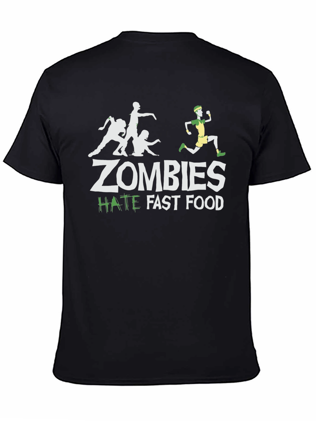 Zombies Hate Fast Food Funny Graphic T-Shirt
