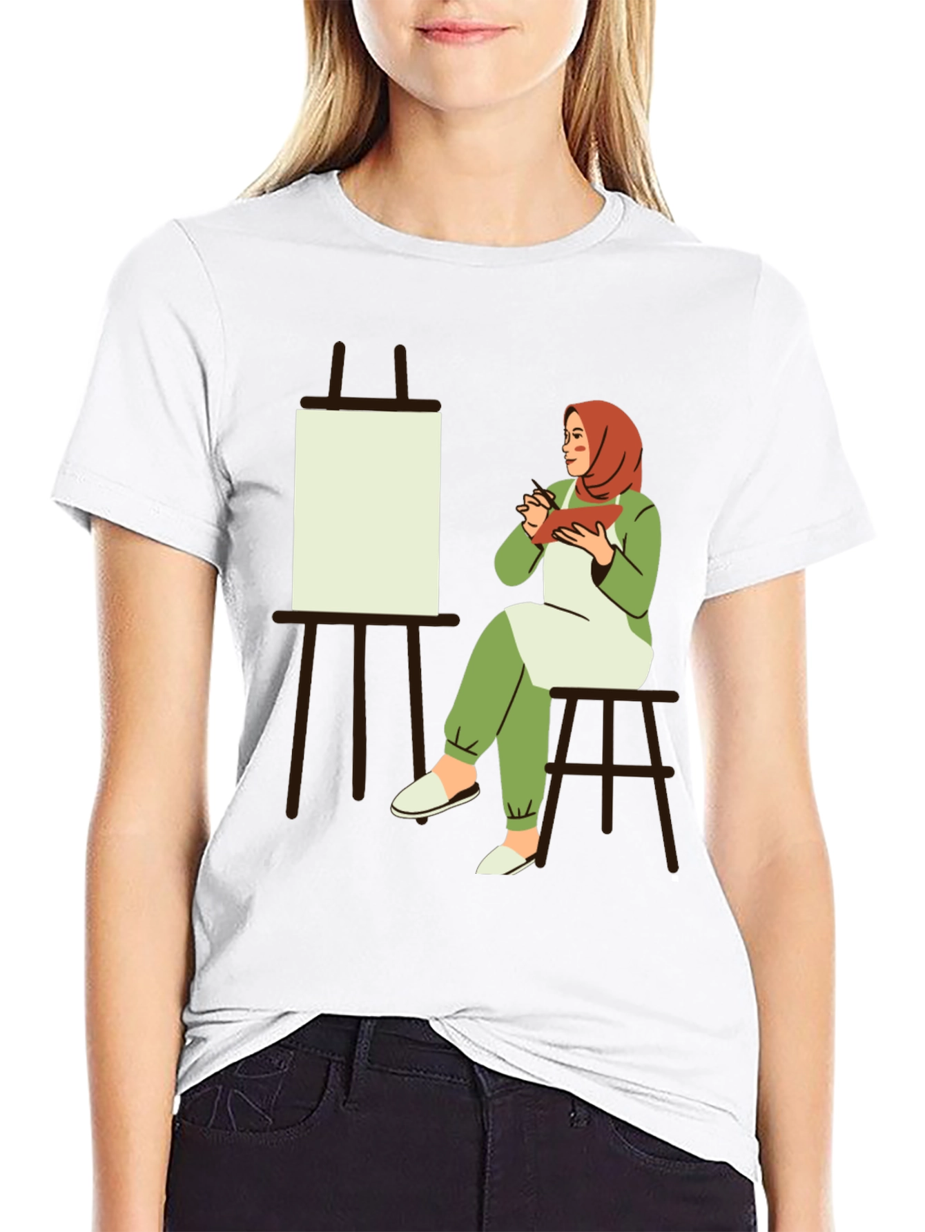Artistic Hijabi Graphic T-Shirt